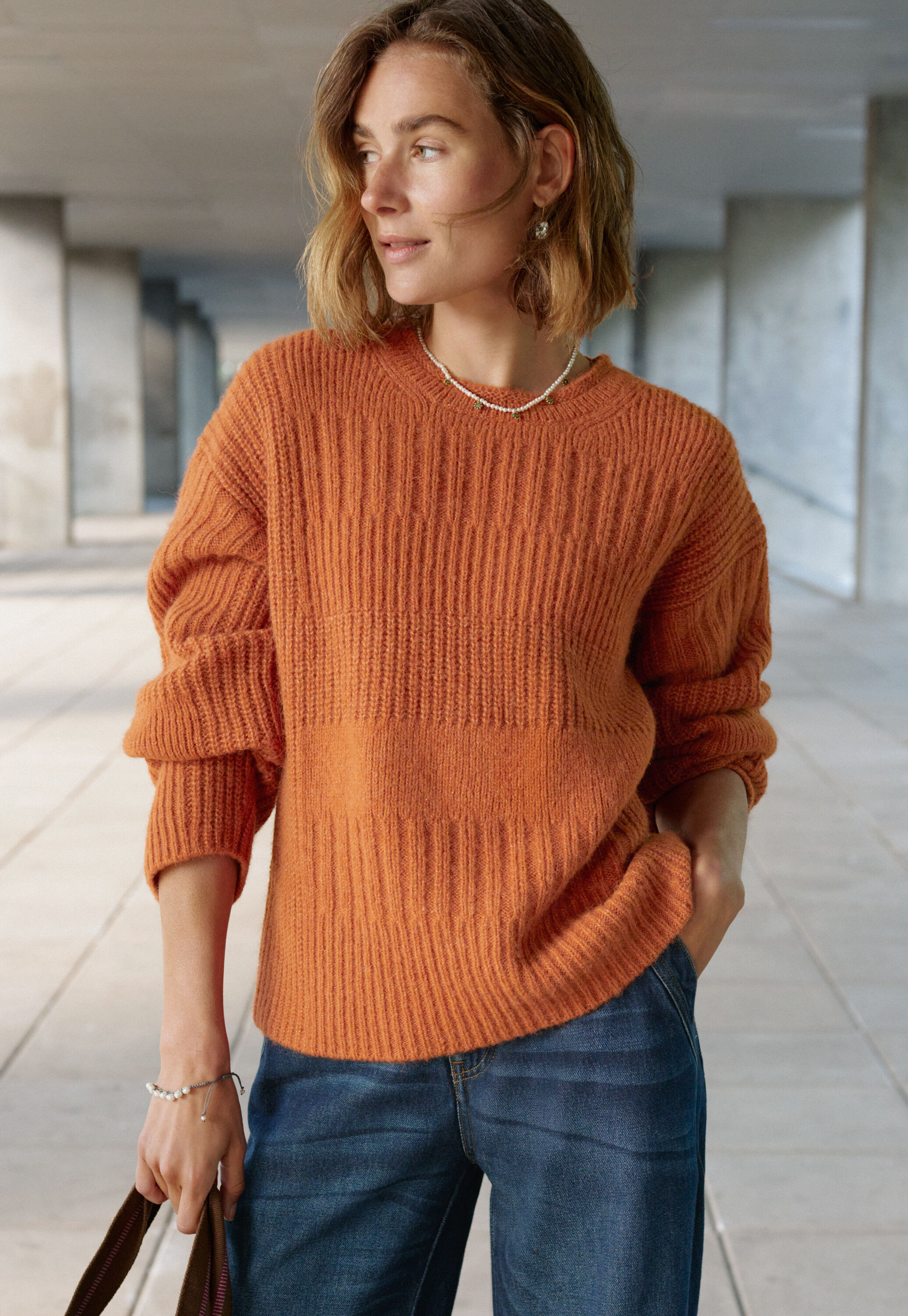 Ripppullover, Gebranntes Orange, large
