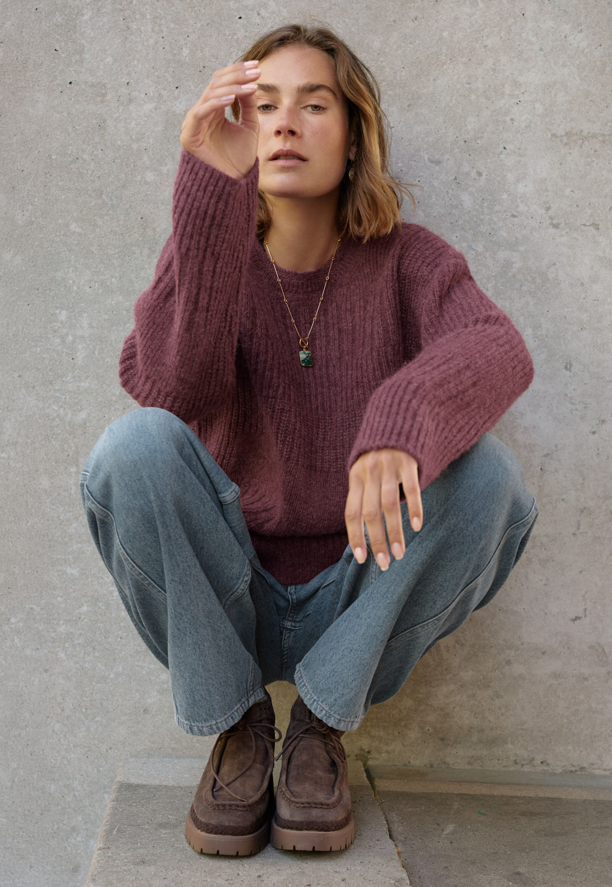 Ripppullover, Aubergine, large