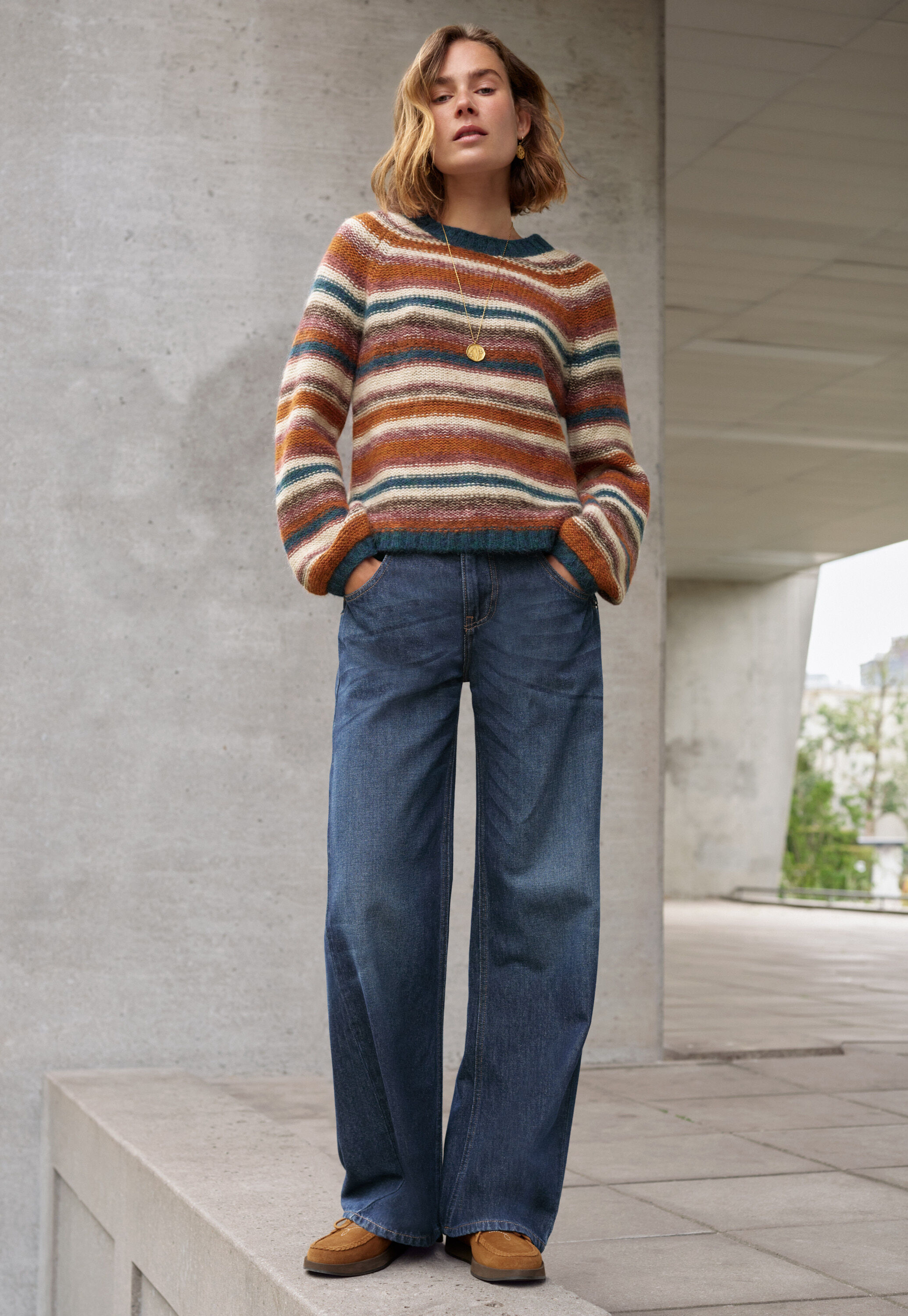 Spitzenmuster-Pullover