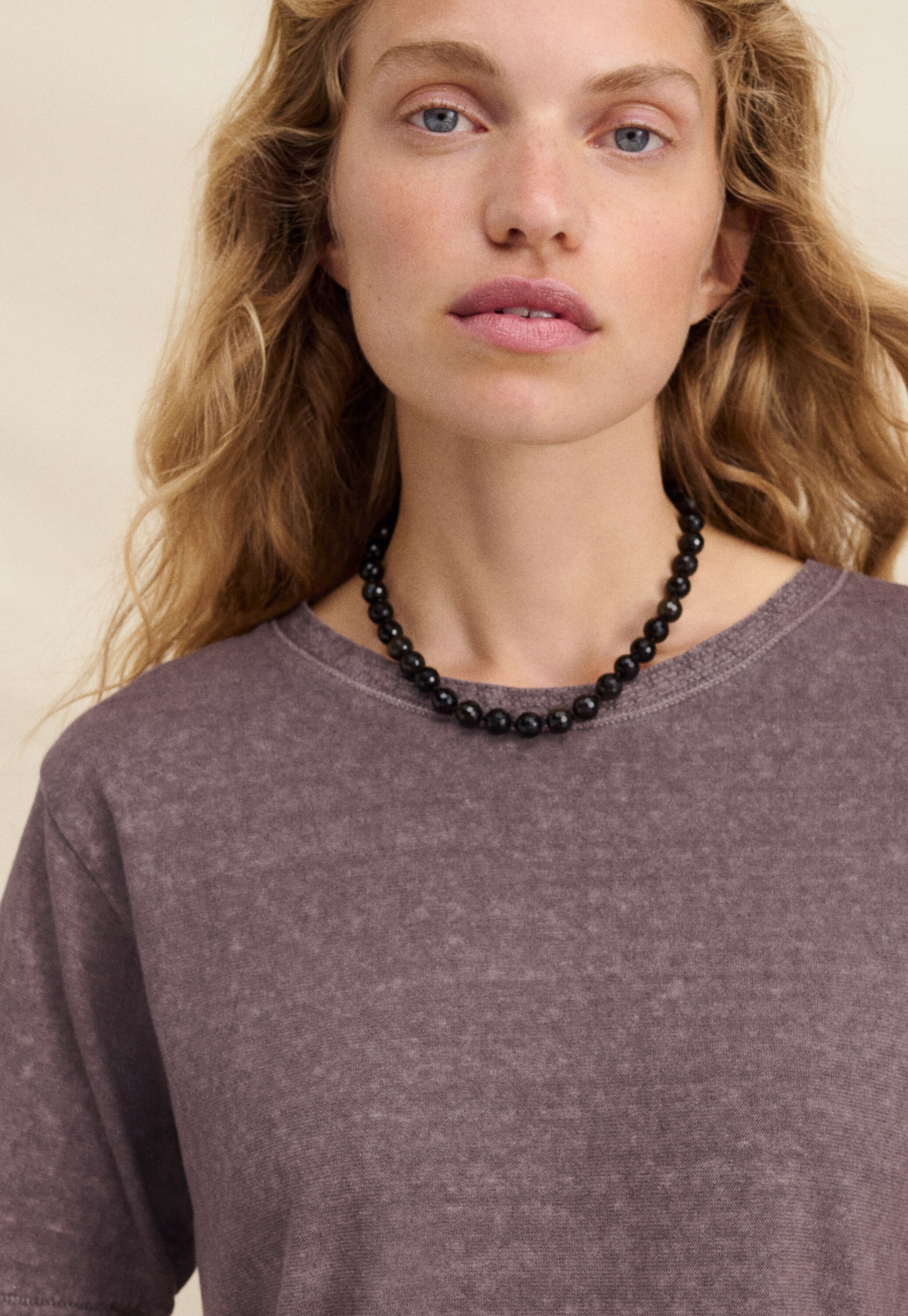 Perlenkette, Gold/Schwarz, large