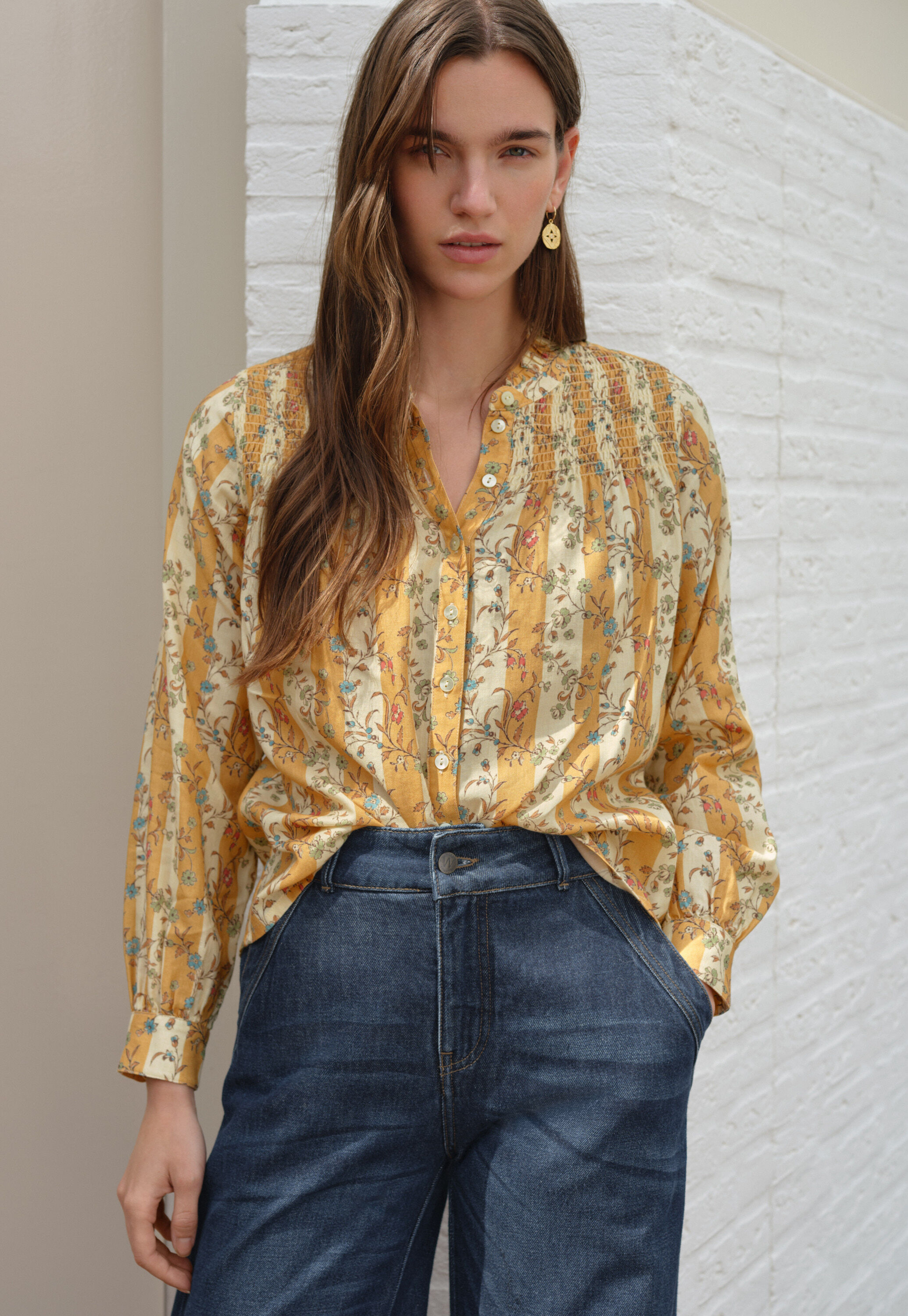 Print-Bluse, Zartes Gelb, large