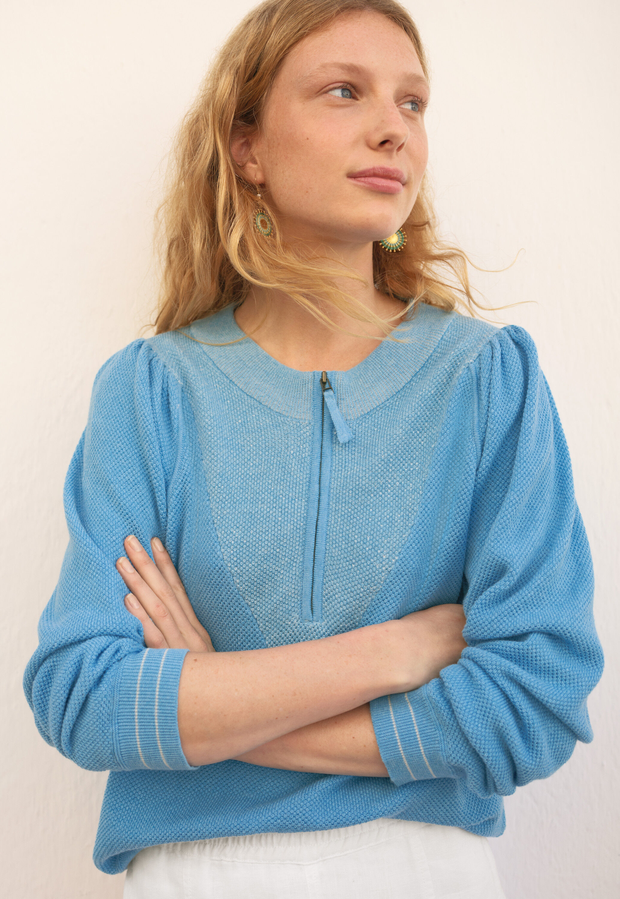 Spitzenmuster-Pullover
