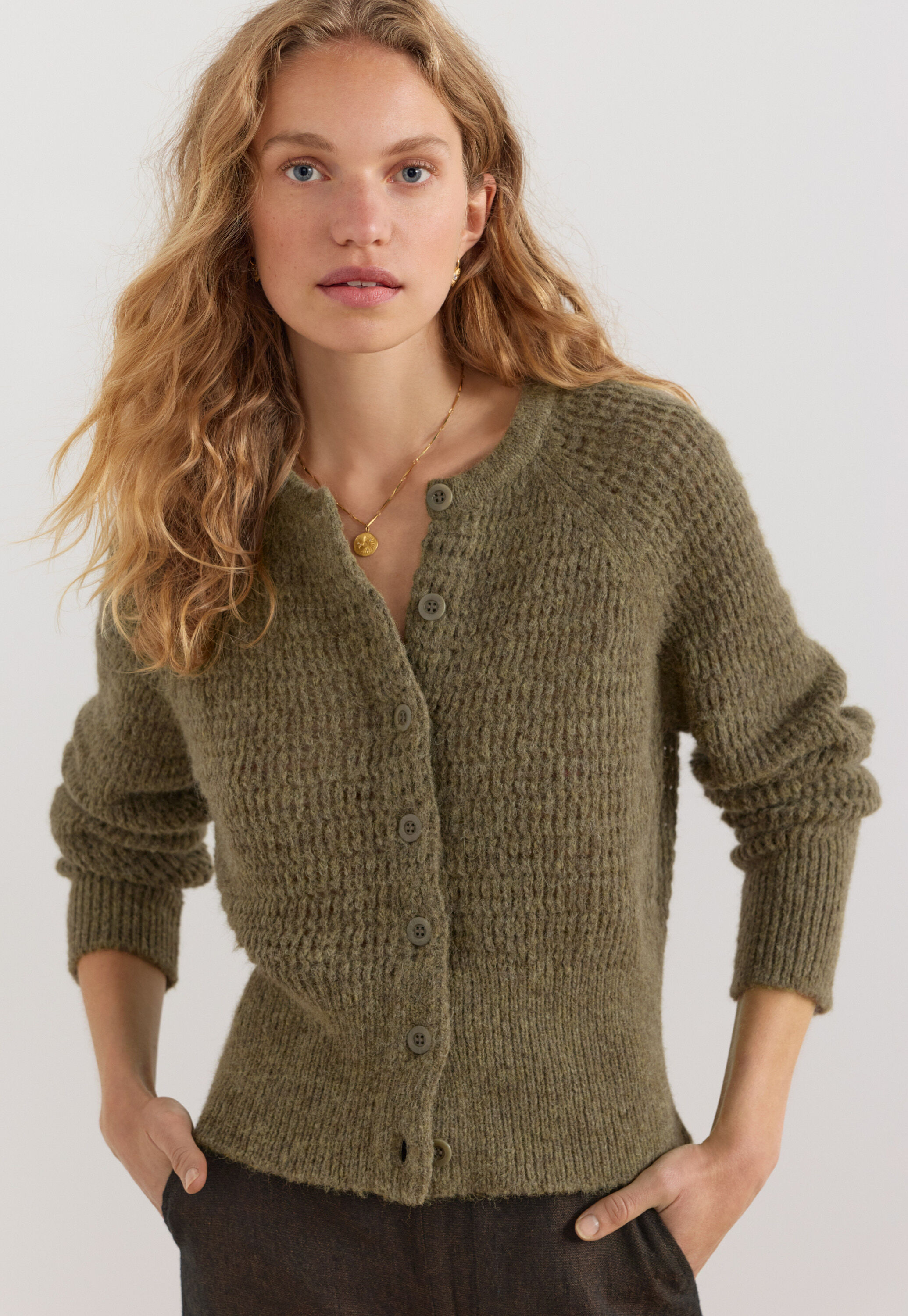 Spitzenmuster-Pullover