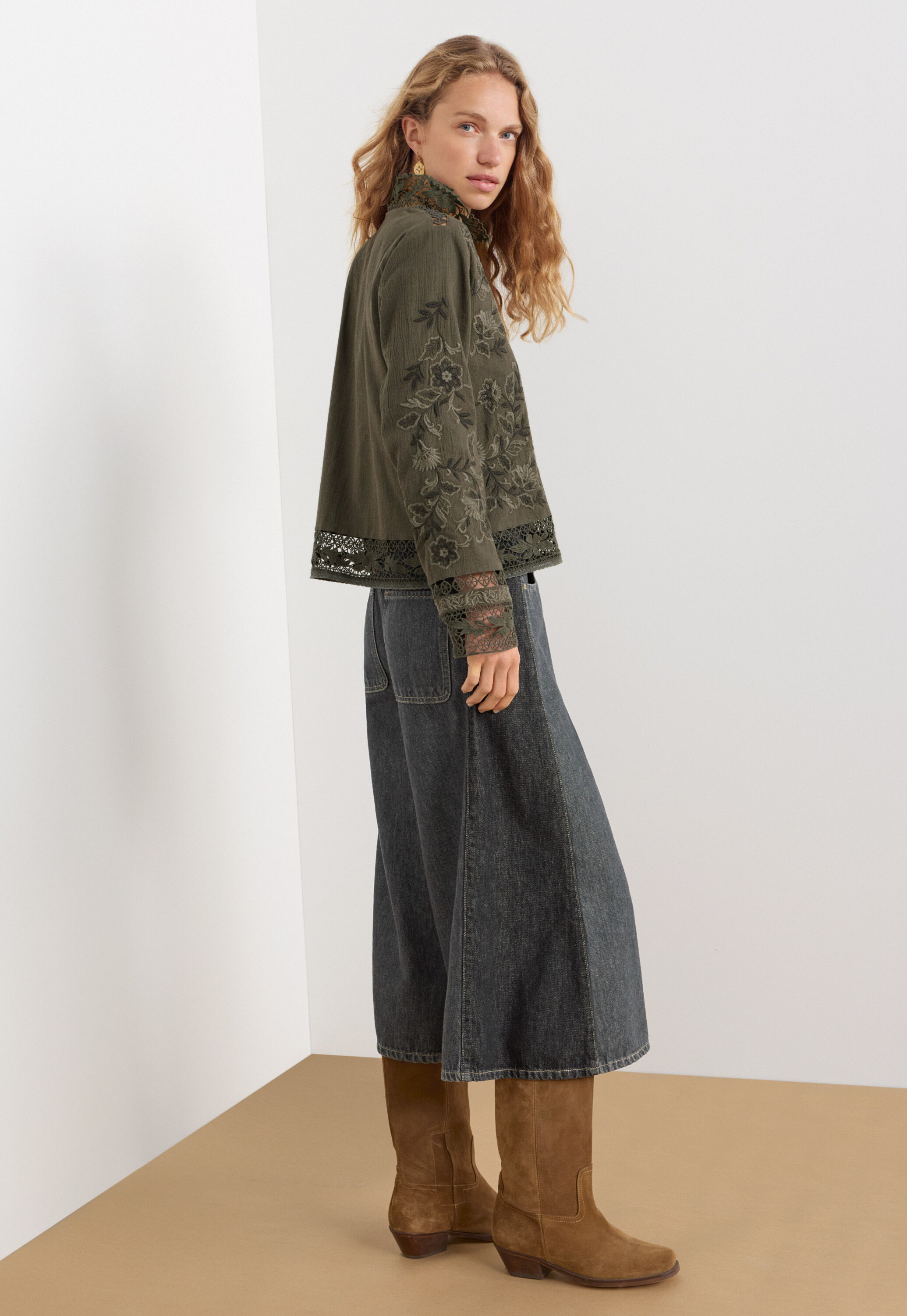 Denim Culotte, Graue Waschung, large