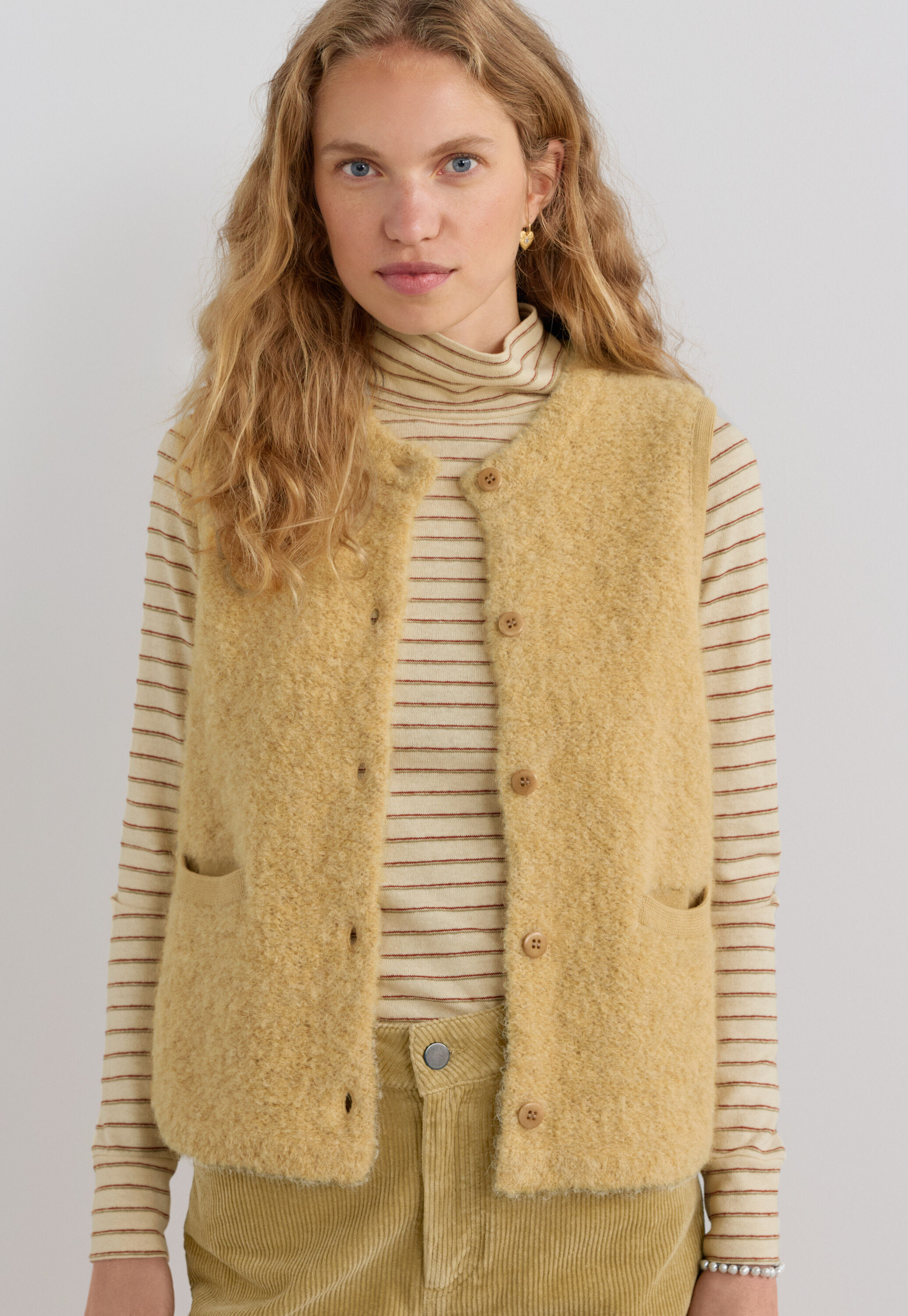 Strickweste, Sandgelb, large