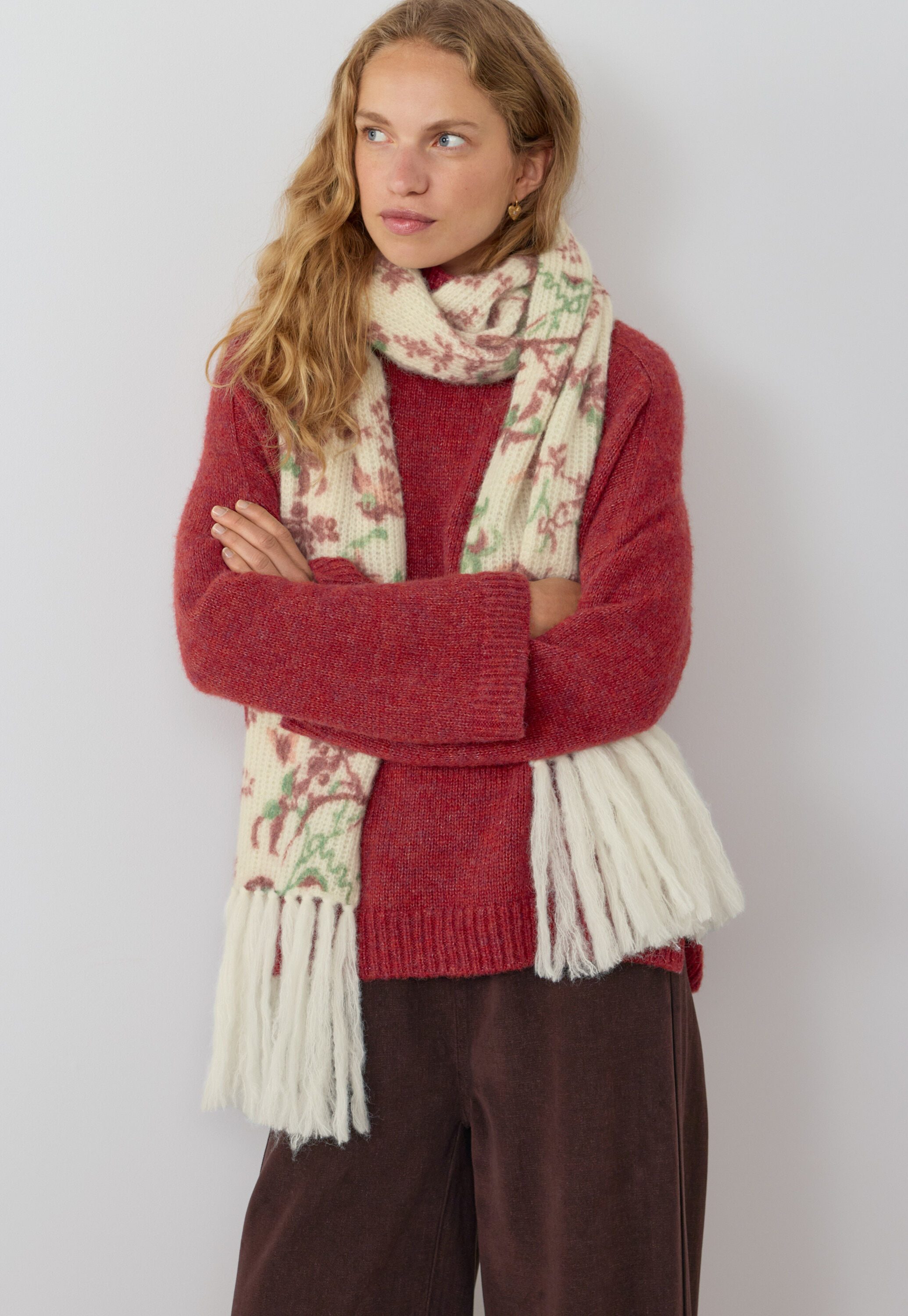 Pullover mit hohem Kragen, Flammenrot, large