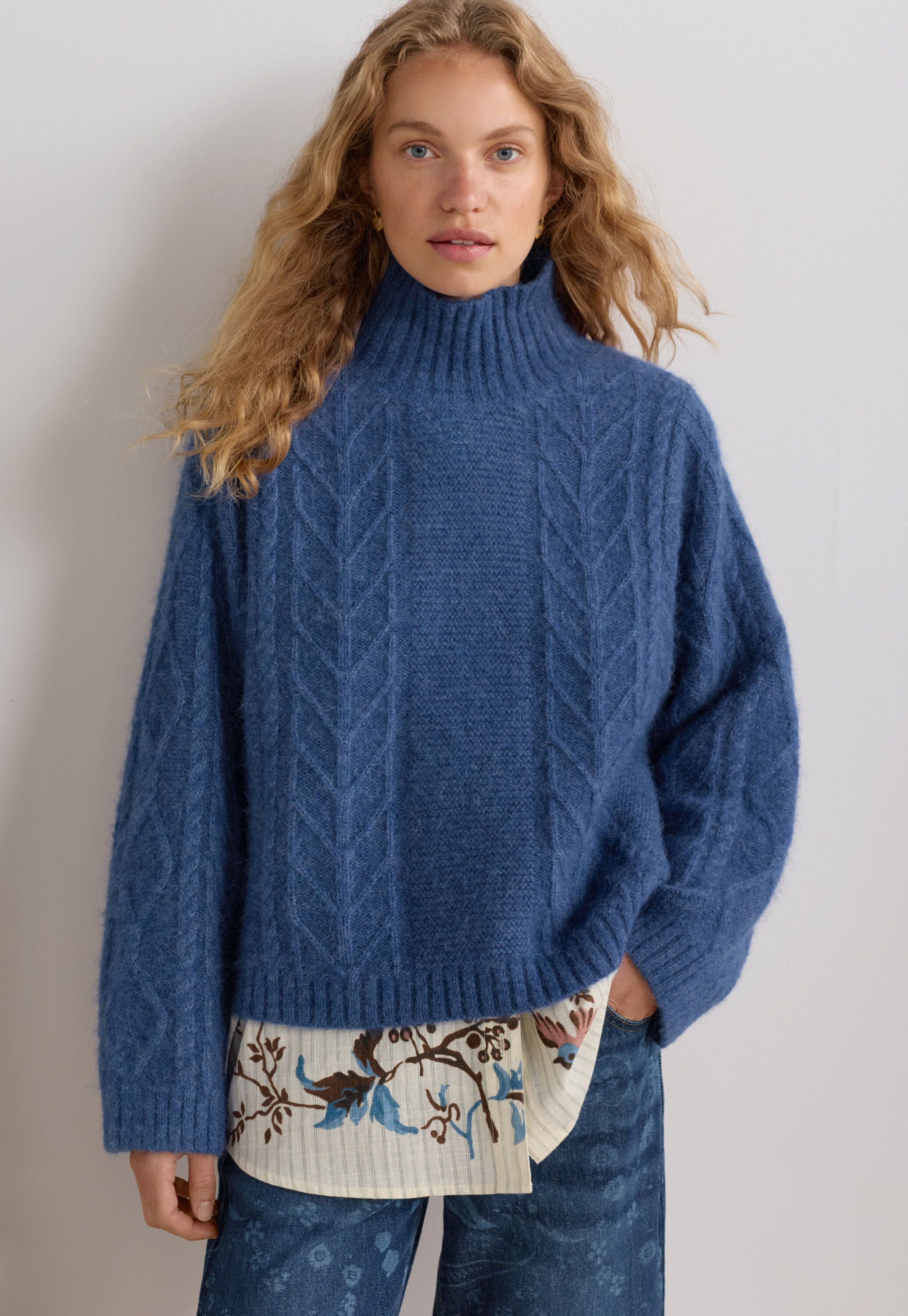 Zopfmuster-Pullover
