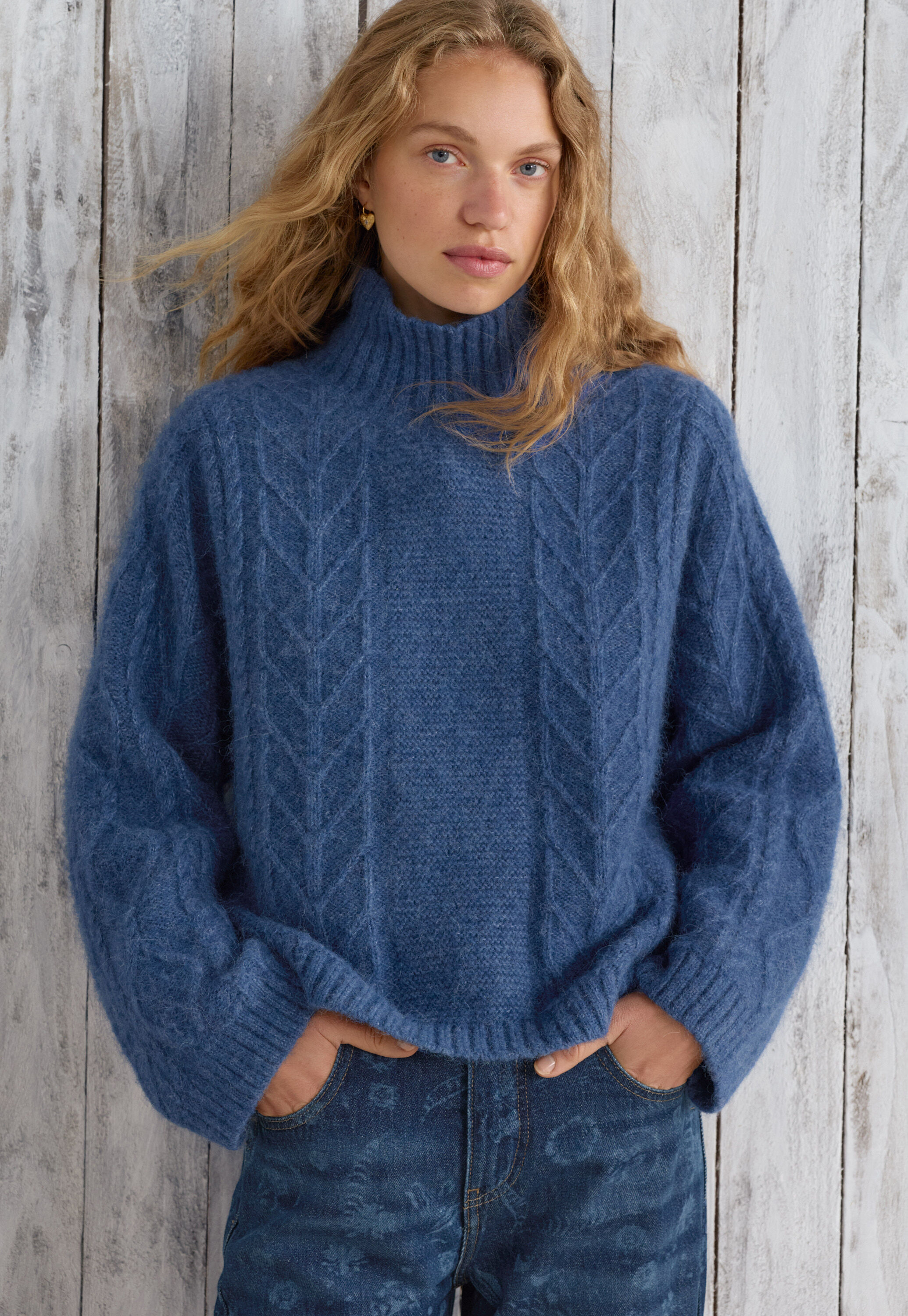Spitzenmuster-Pullover