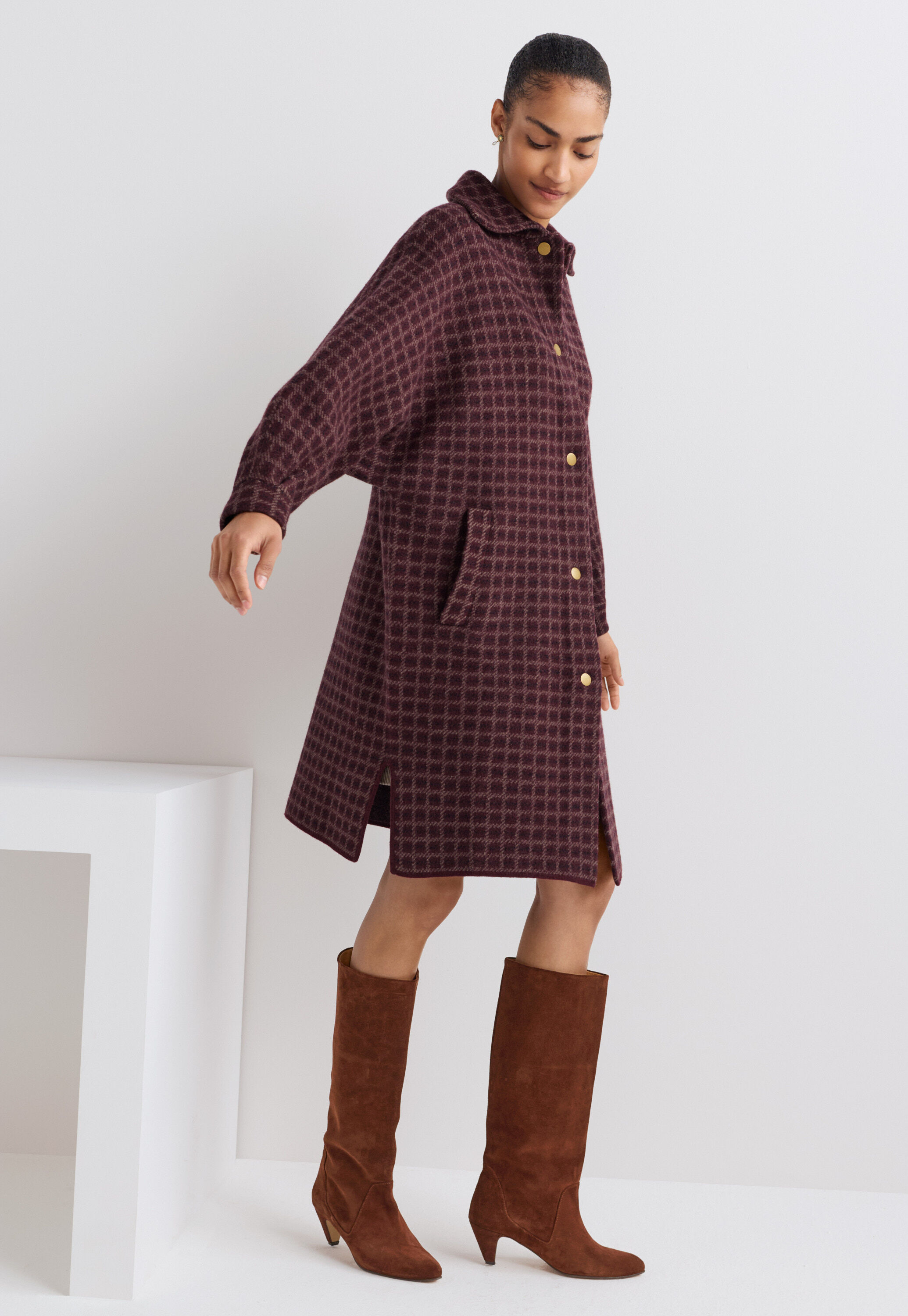 Stiefel mit Absatz, Schokolade, large