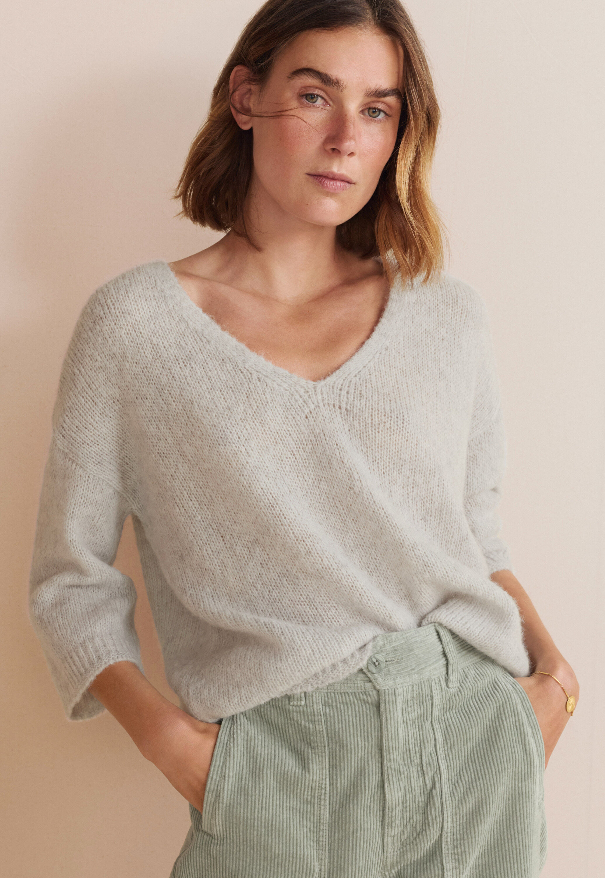 Spitzenmuster-Pullover