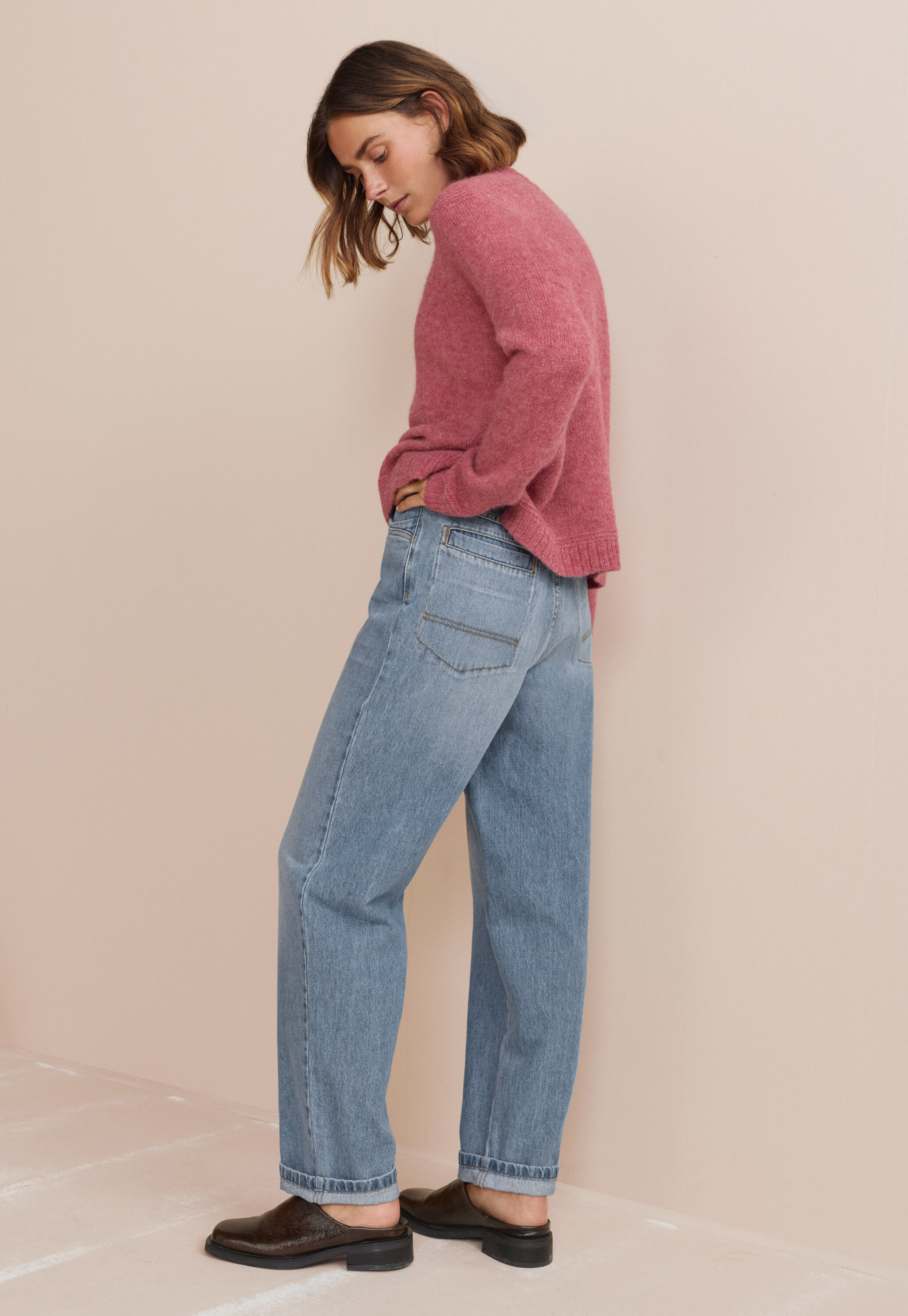 Mom Jeans, Mittlere Waschung, large