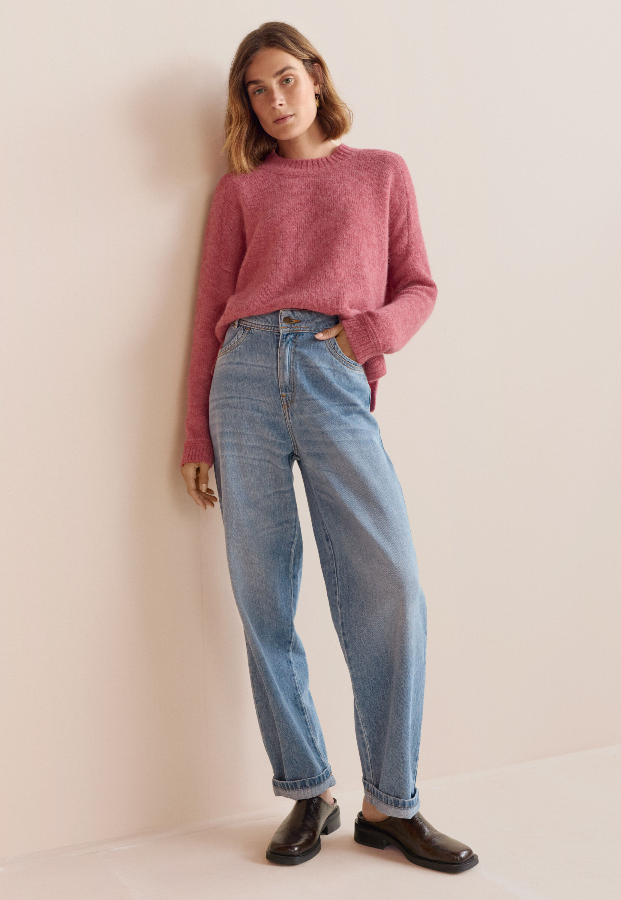 Mom Jeans, Mittlere Waschung, large