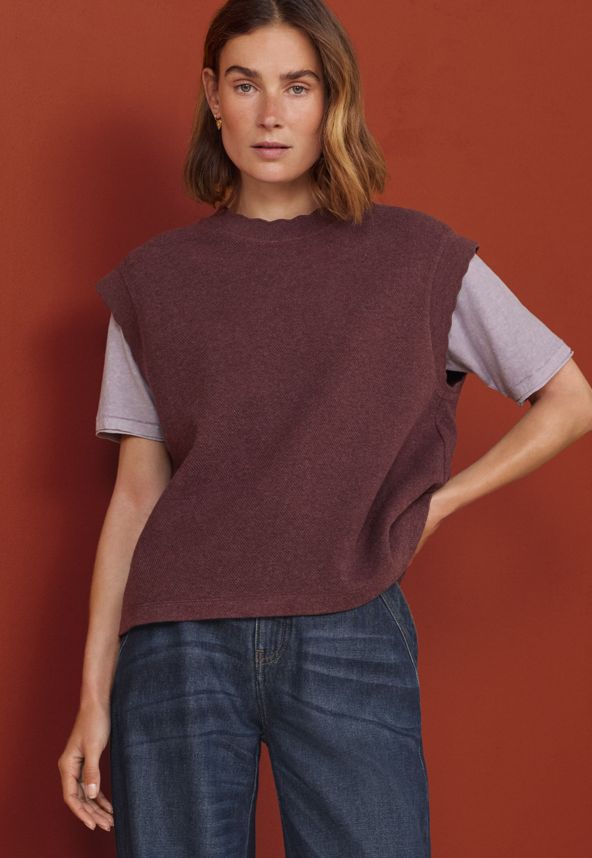 Cardigan mit Waffelmuster