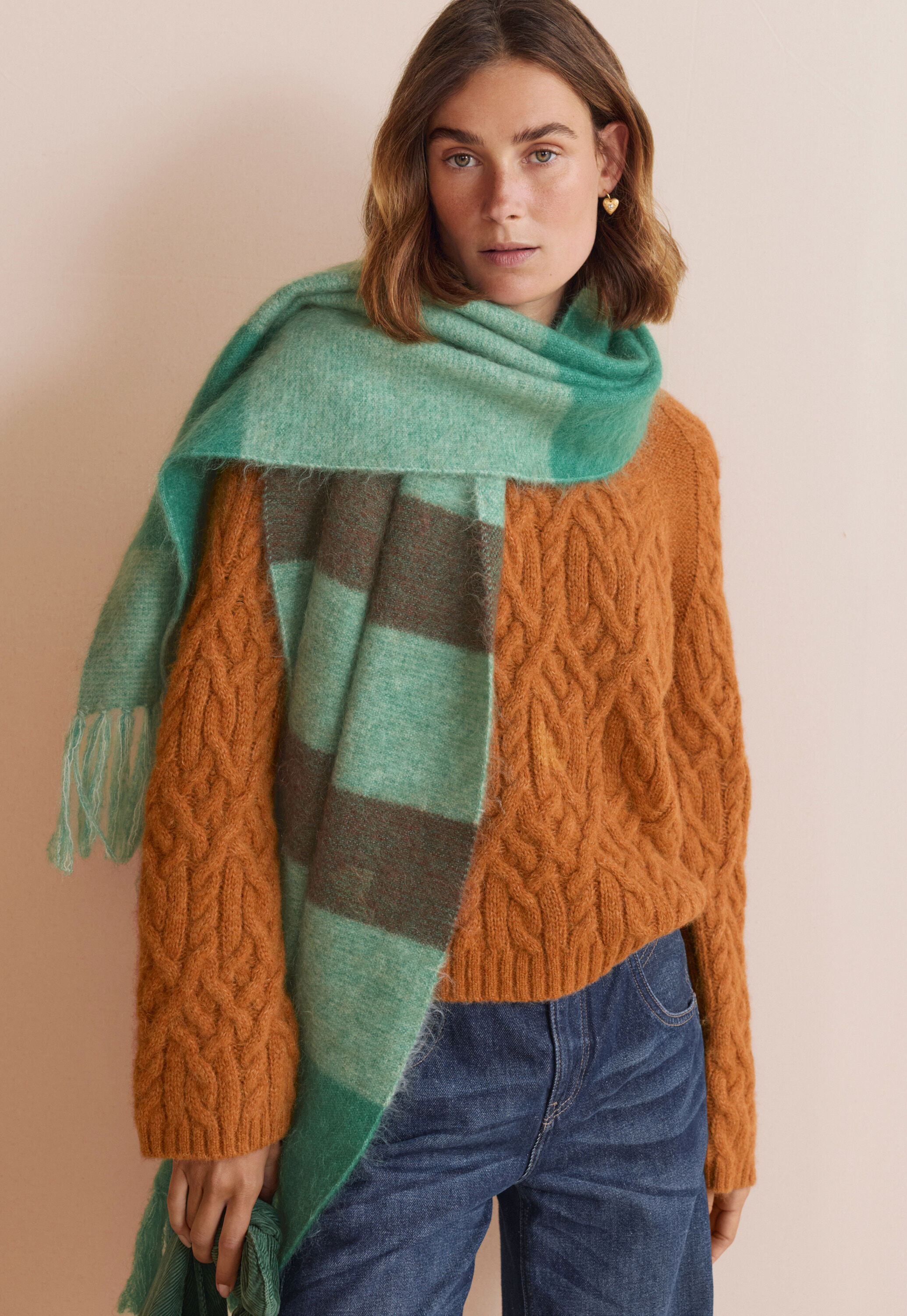 Zopfmuster-Pullover, Marmelade, large