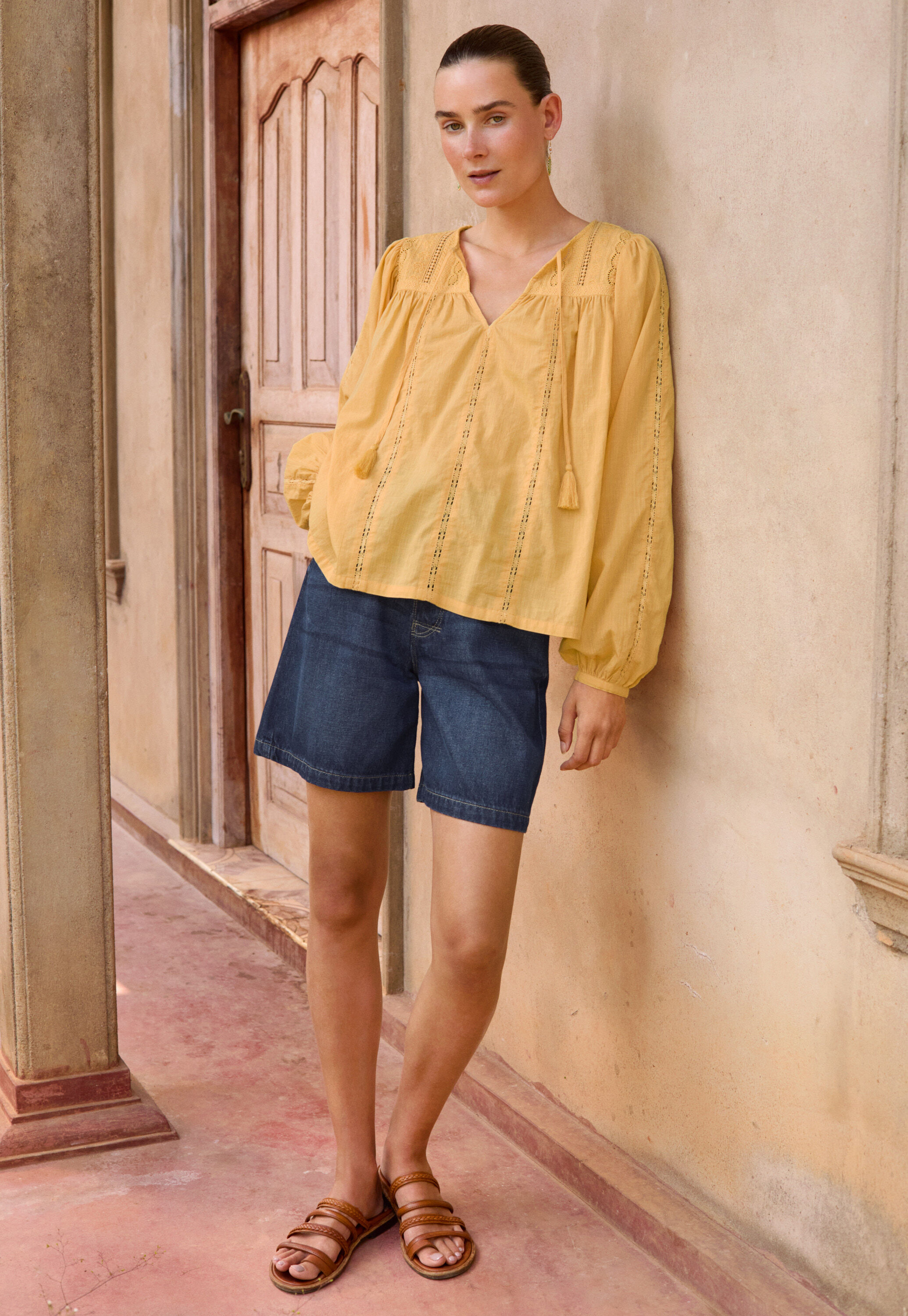 Denim-Shorts, Dunkle Waschung, large