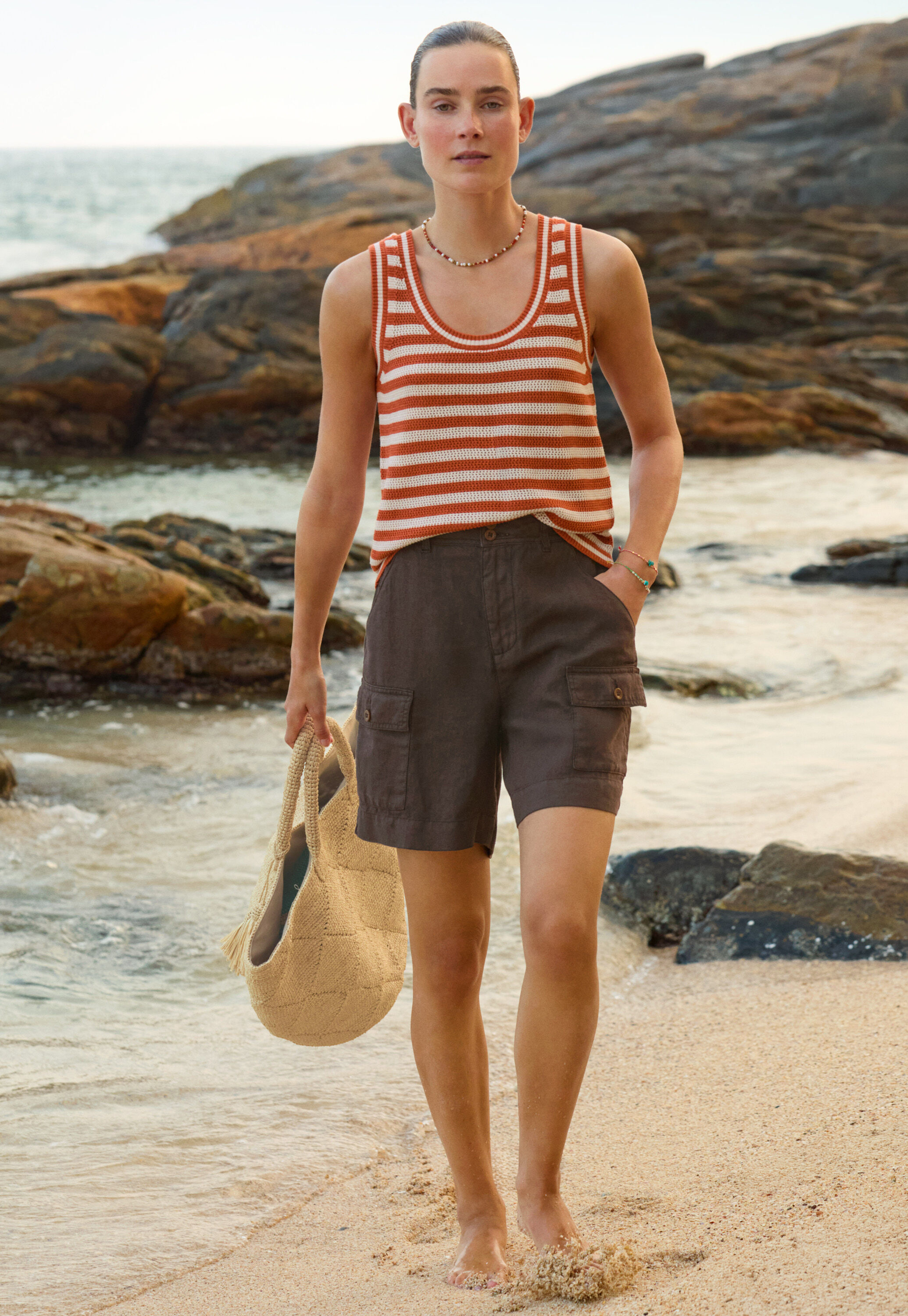 Utility-Shorts, Dunkle Schokolade, large