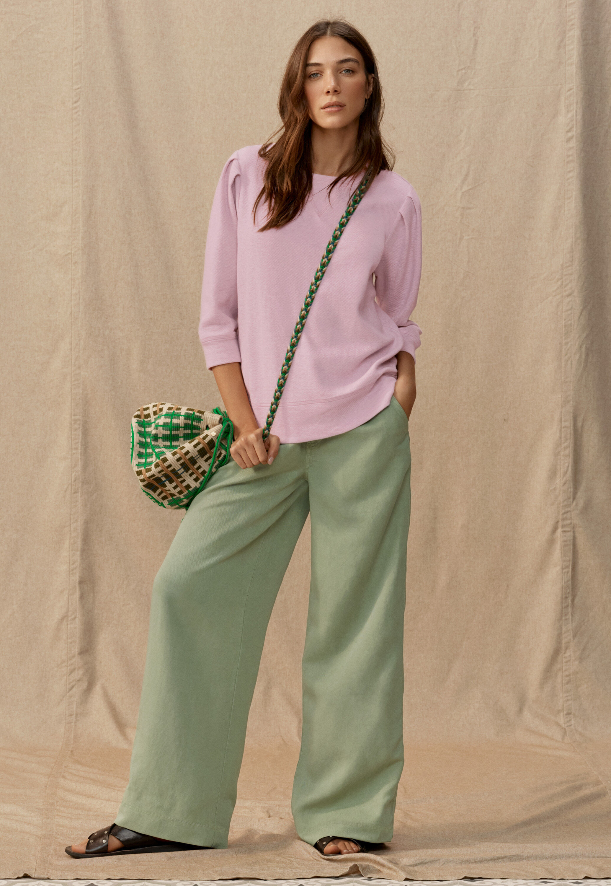 Umh&auml;ngetasche, Khaki/Jade, large