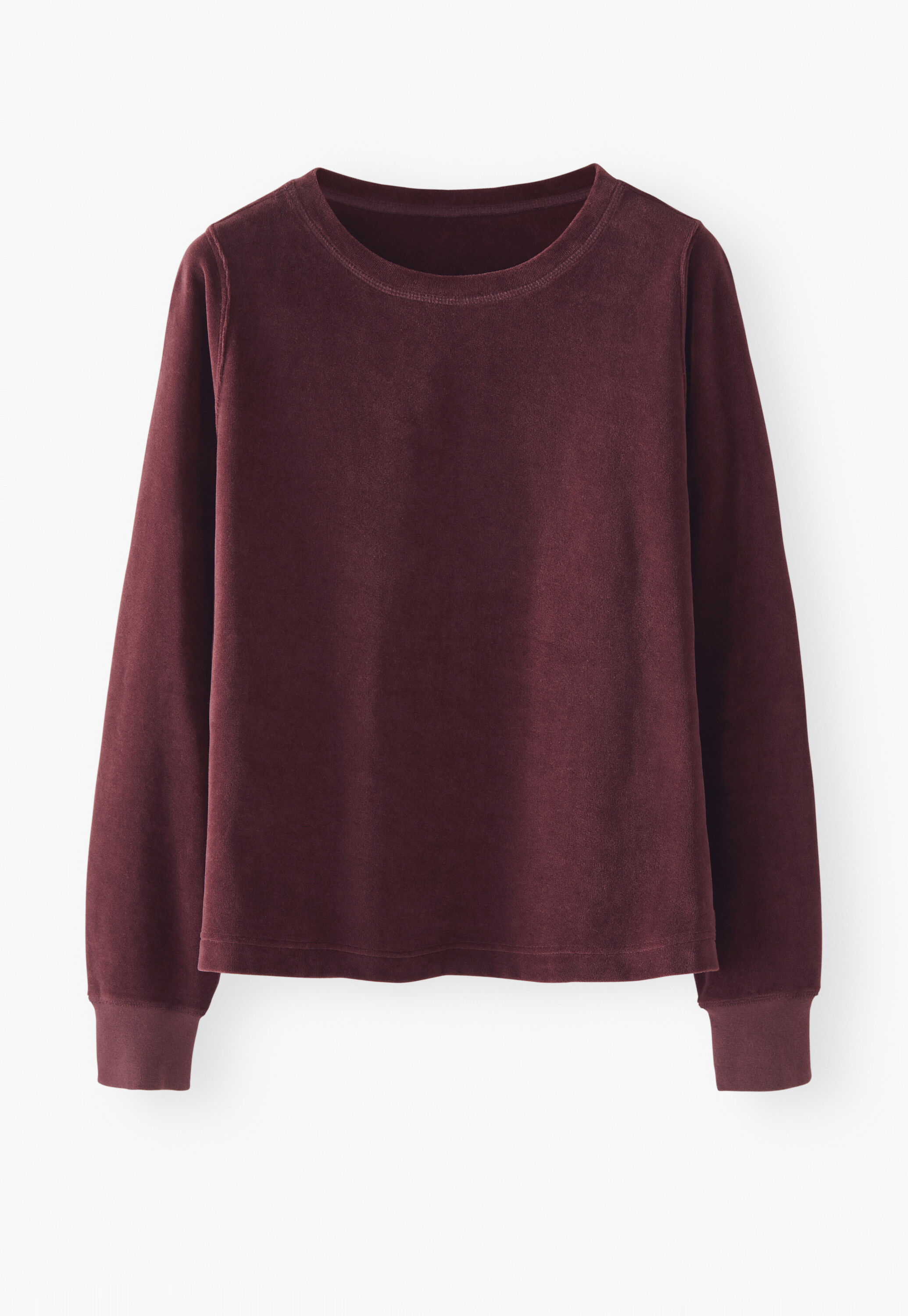 Velours-Oberteil, Dunkle Aubergine, large