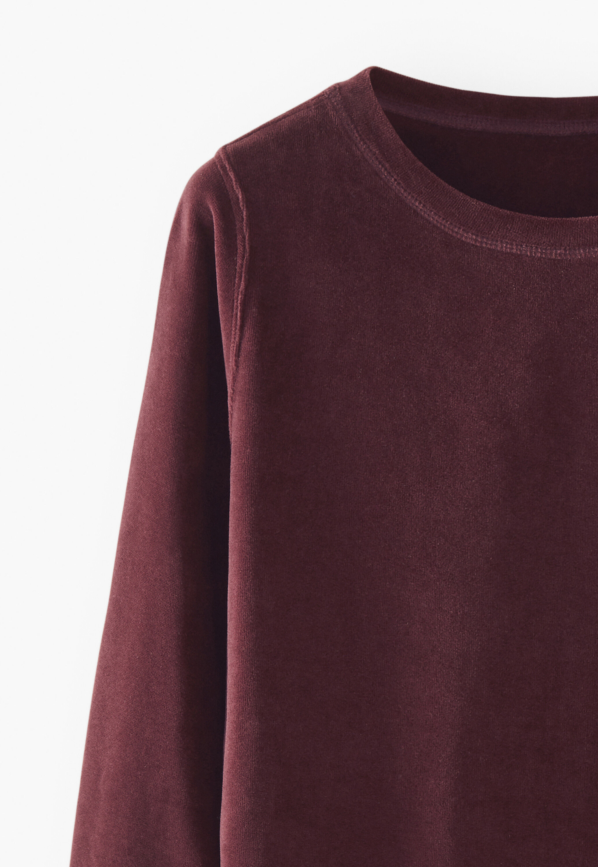 Velours-Oberteil, Dunkle Aubergine, large