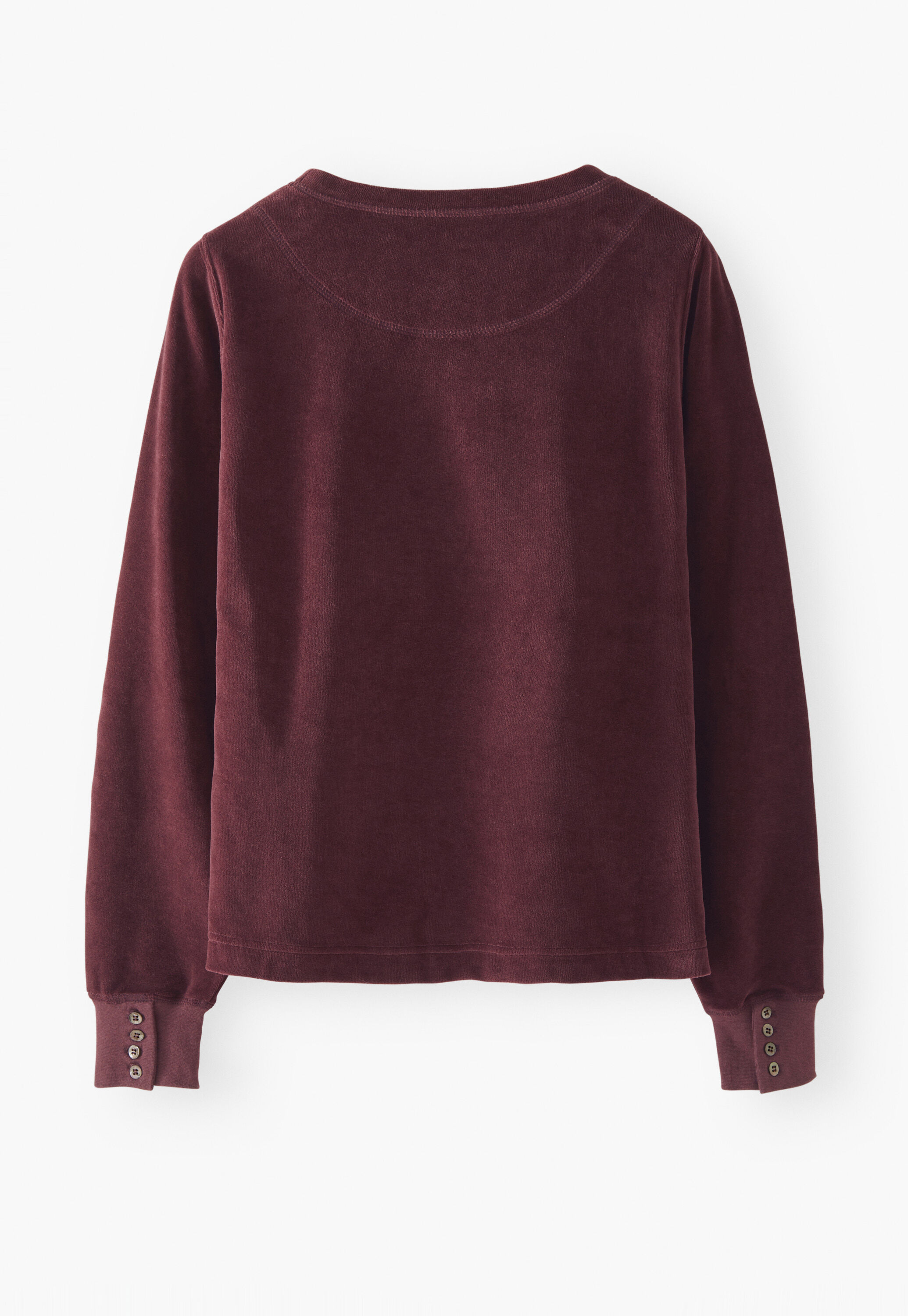 Velours-Oberteil, Dunkle Aubergine, large