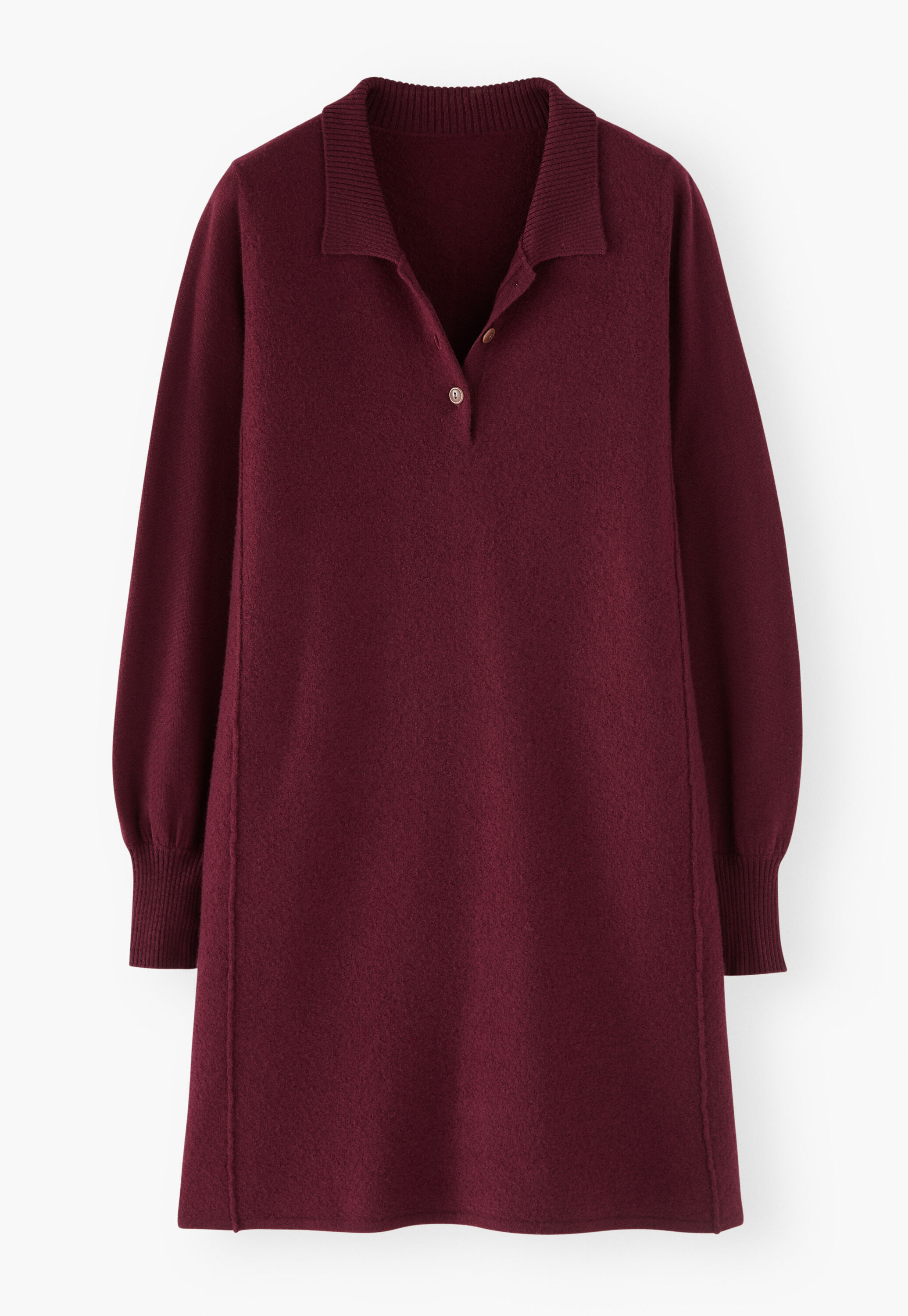 Kurzes Kleid mit Kragen, Burgunder, large