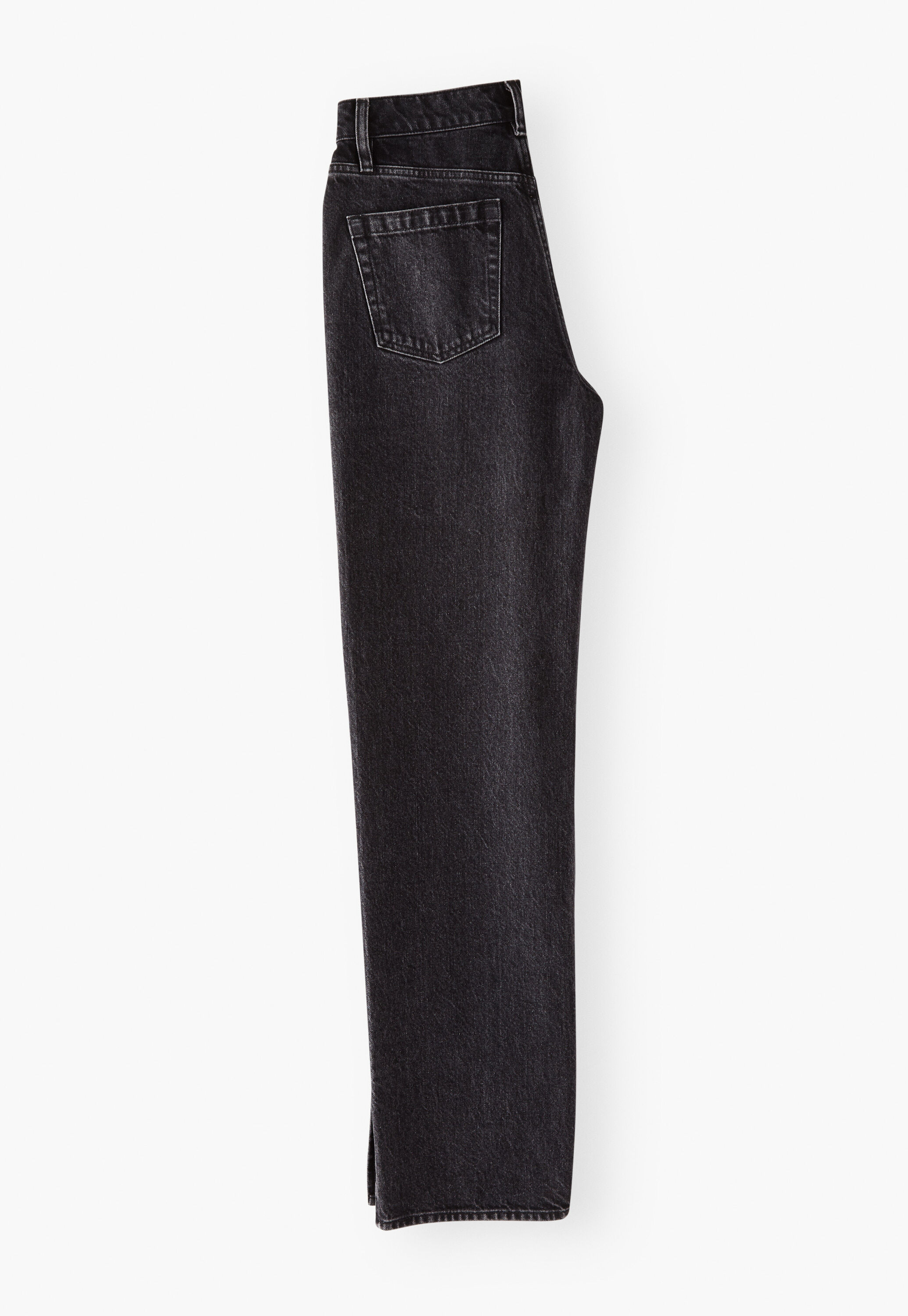 Jeans mit geschlitztem Saum, Gewaschenes Schwarz, large