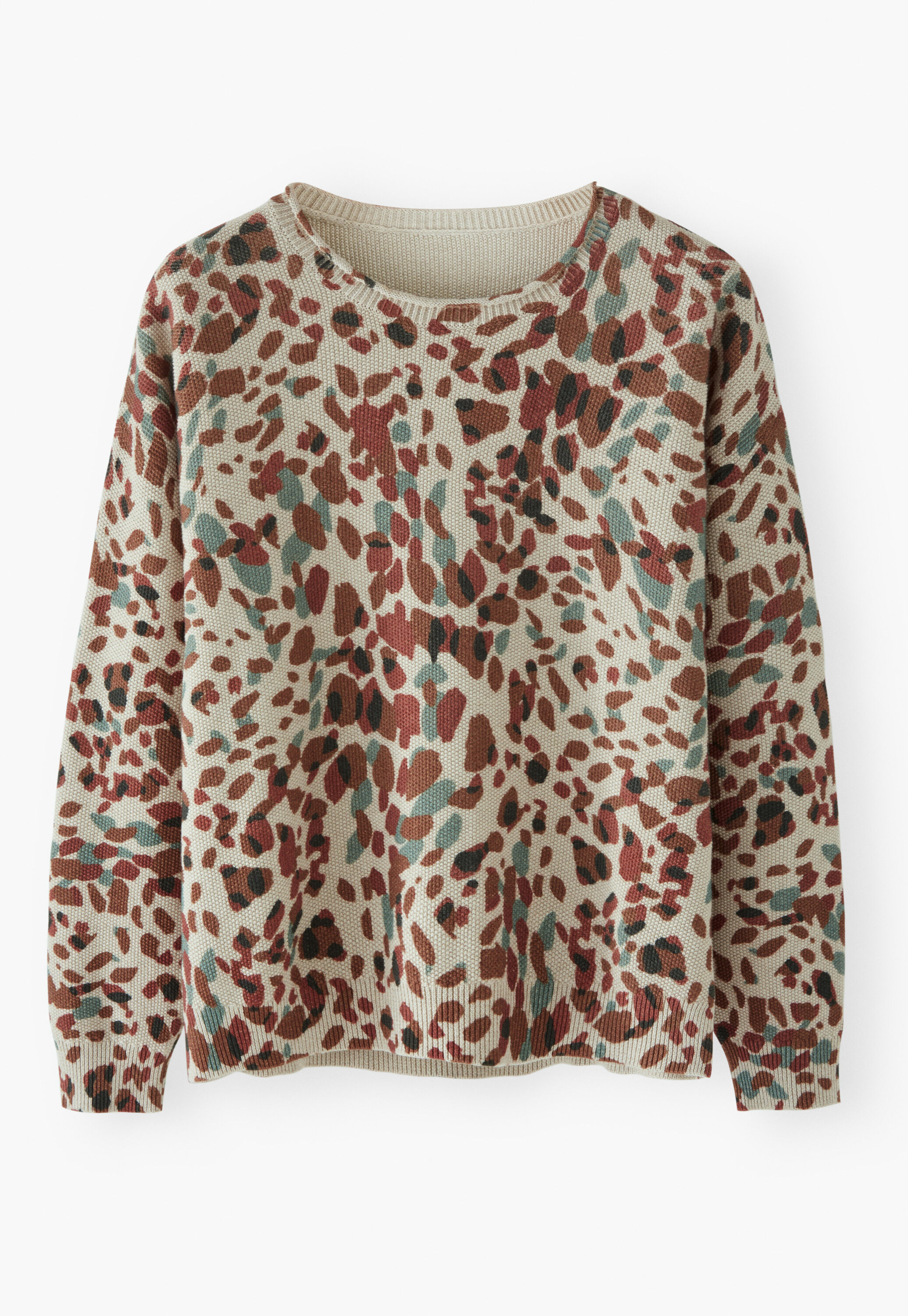 Pullover mit Print, Stein/Umbra, large