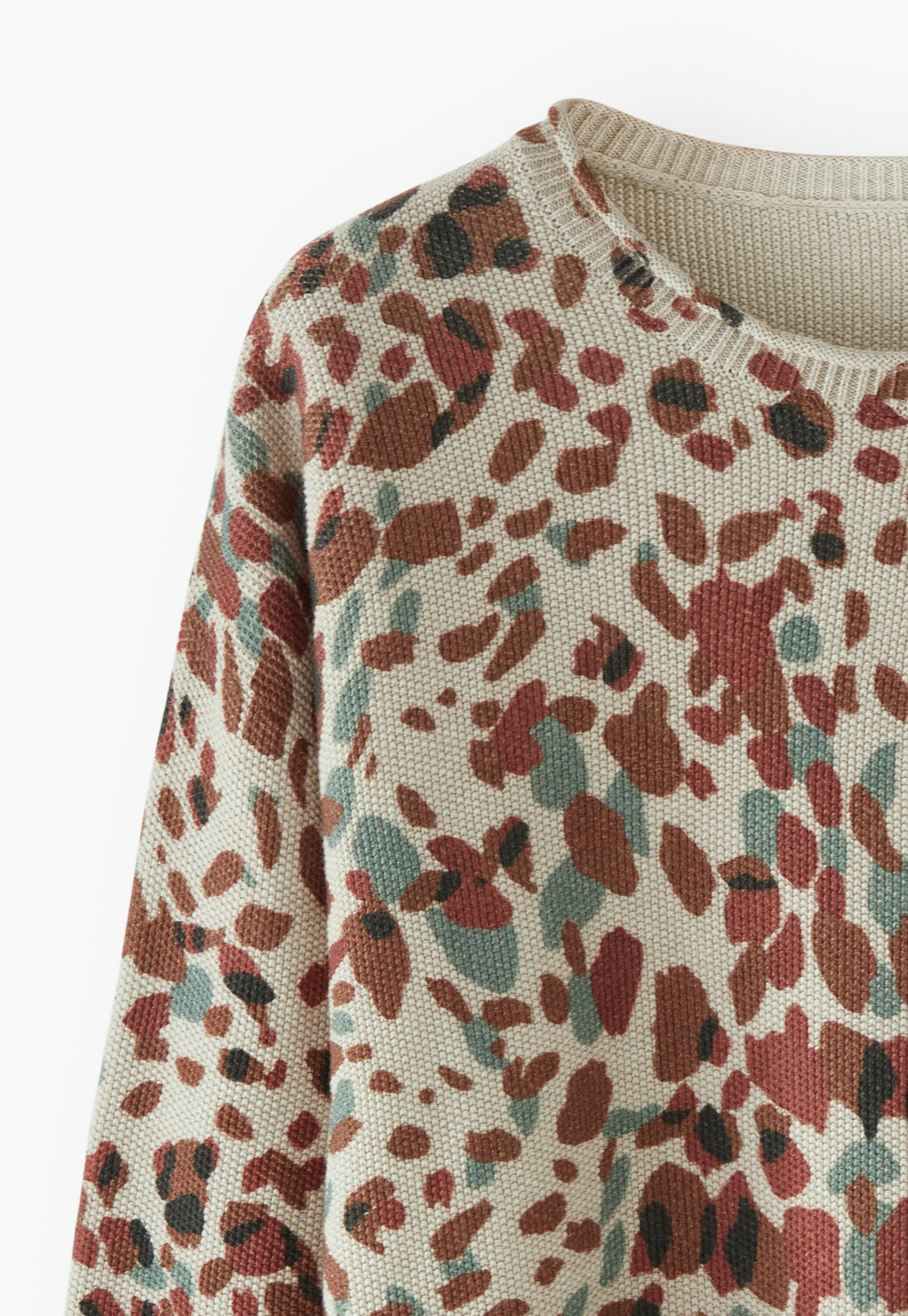 Pullover mit Print, Stein/Umbra, large
