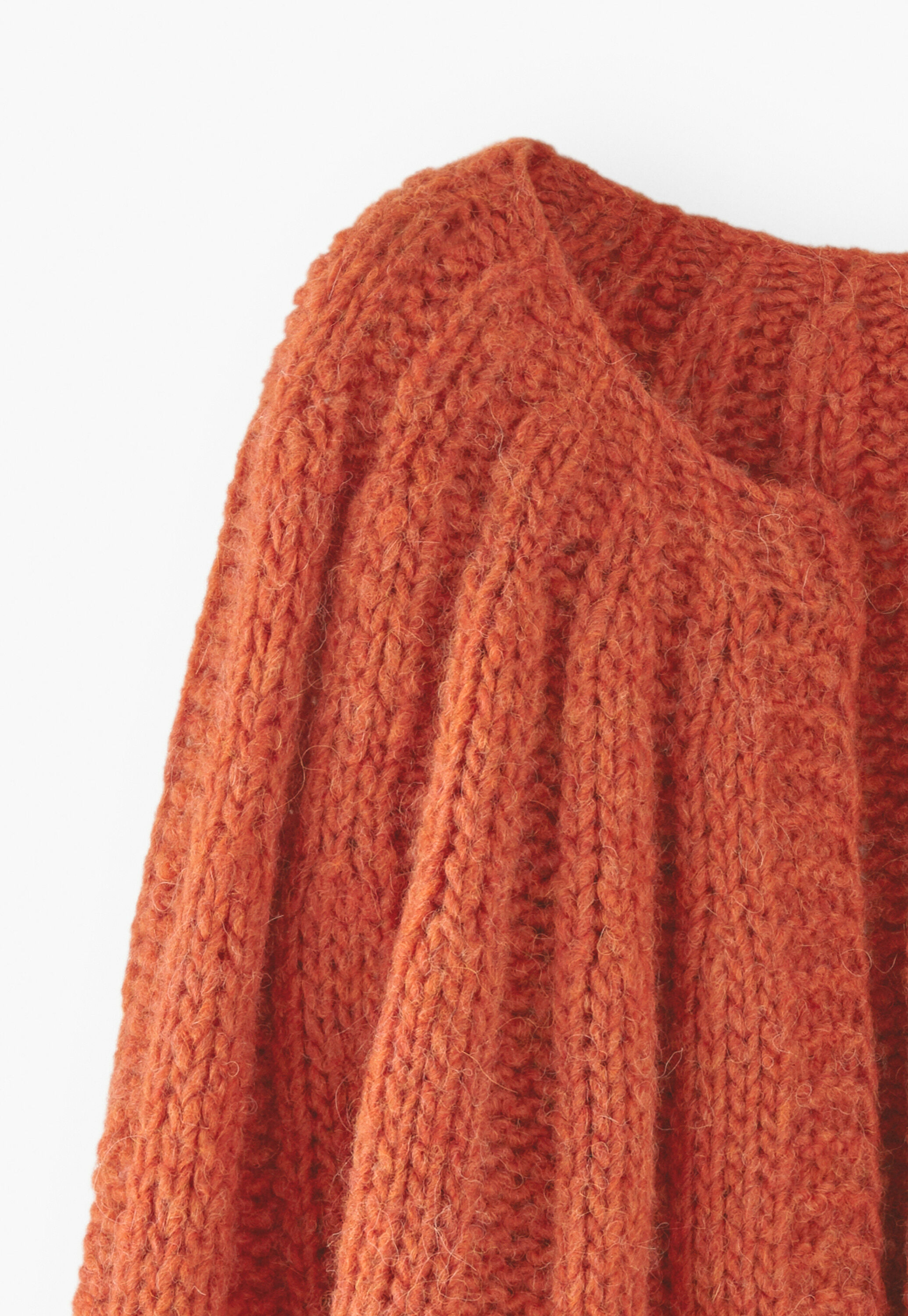 Handgestrickter Cardigan, Chiliorange, large
