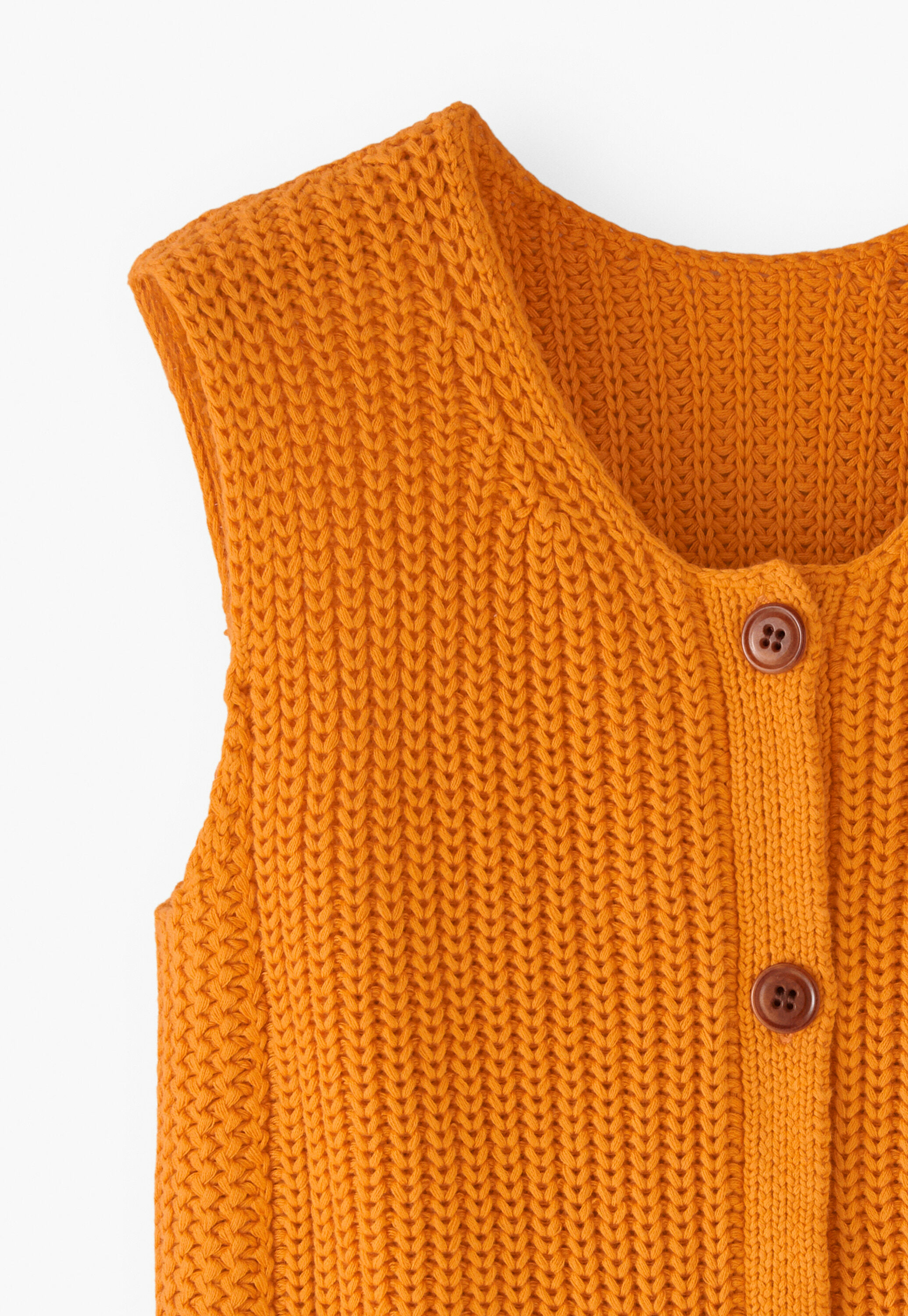 &Auml;rmelloser Cardigan, Safran, large