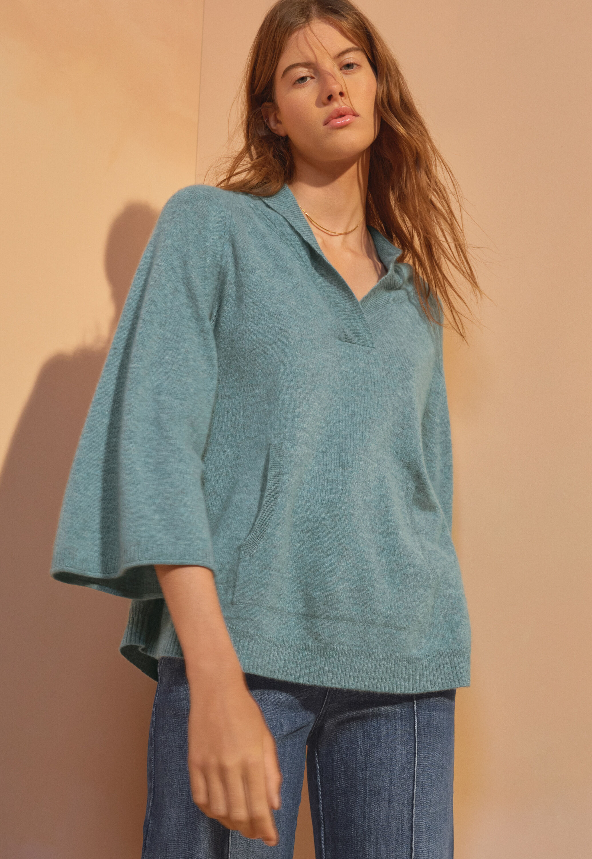 Spitzenmuster-Pullover