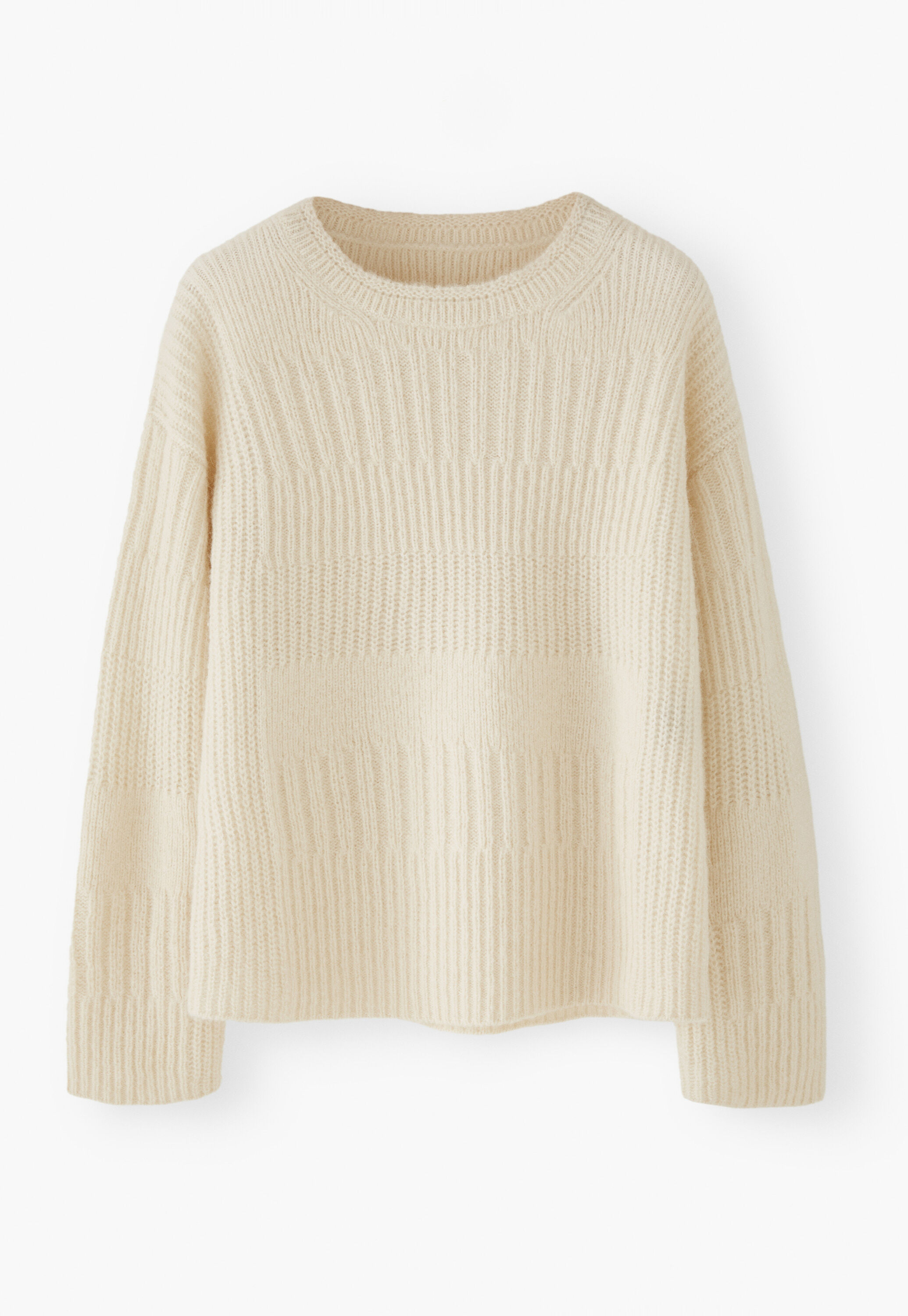 Ripppullover, Ecru, large