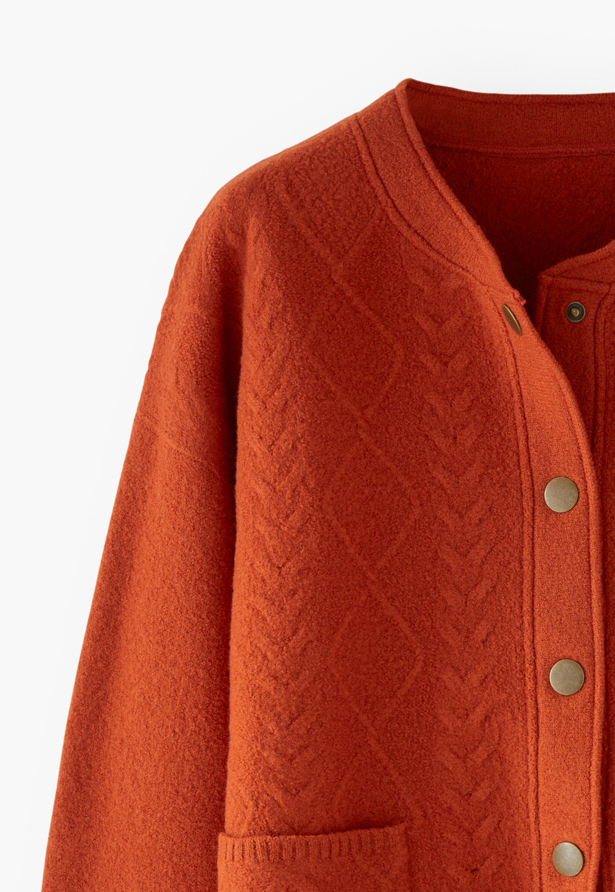 Zopfmuster-Bomberjacke, Kupferrot, large