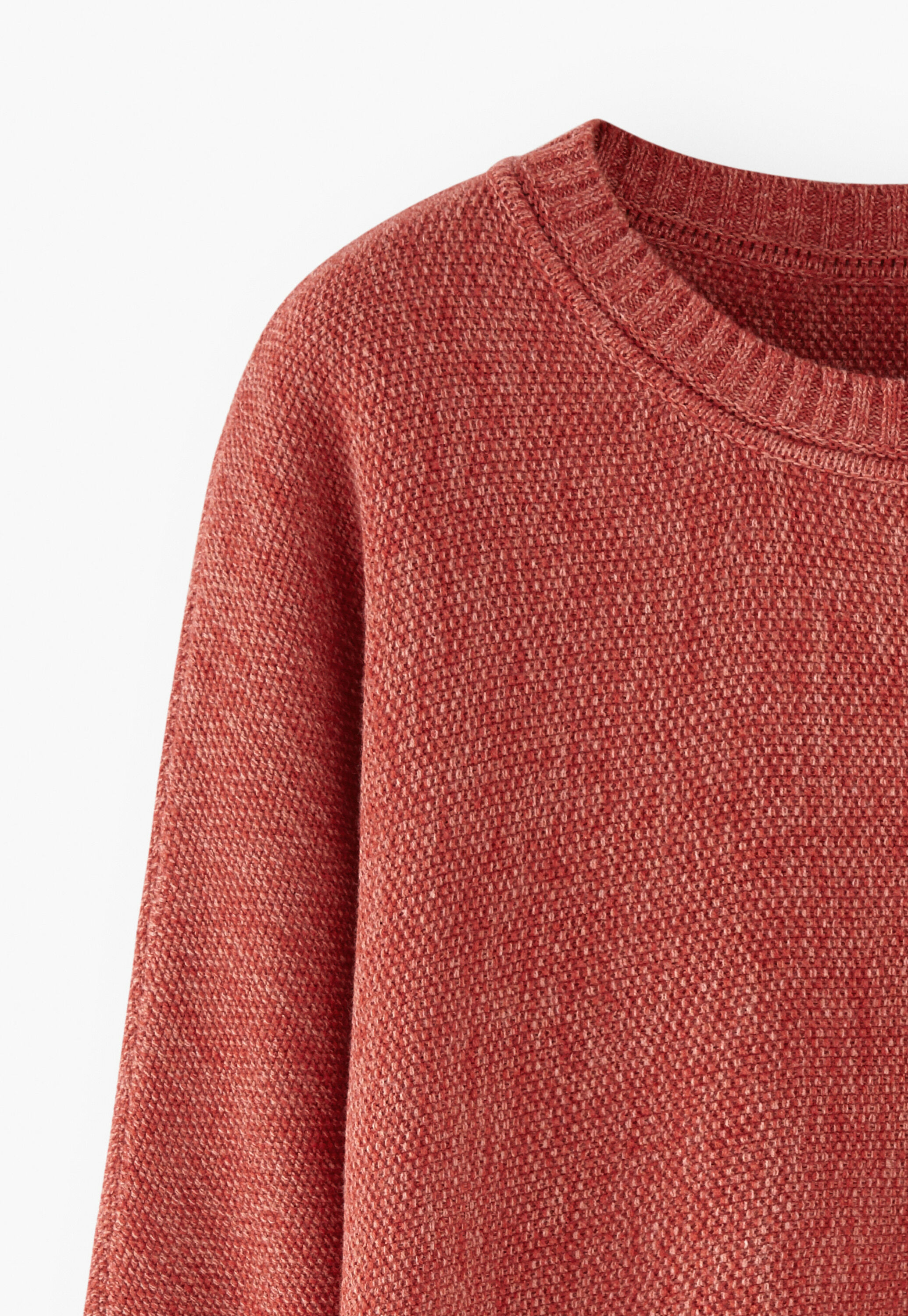 Perlmuster-Pullover, Zartes Rot, large