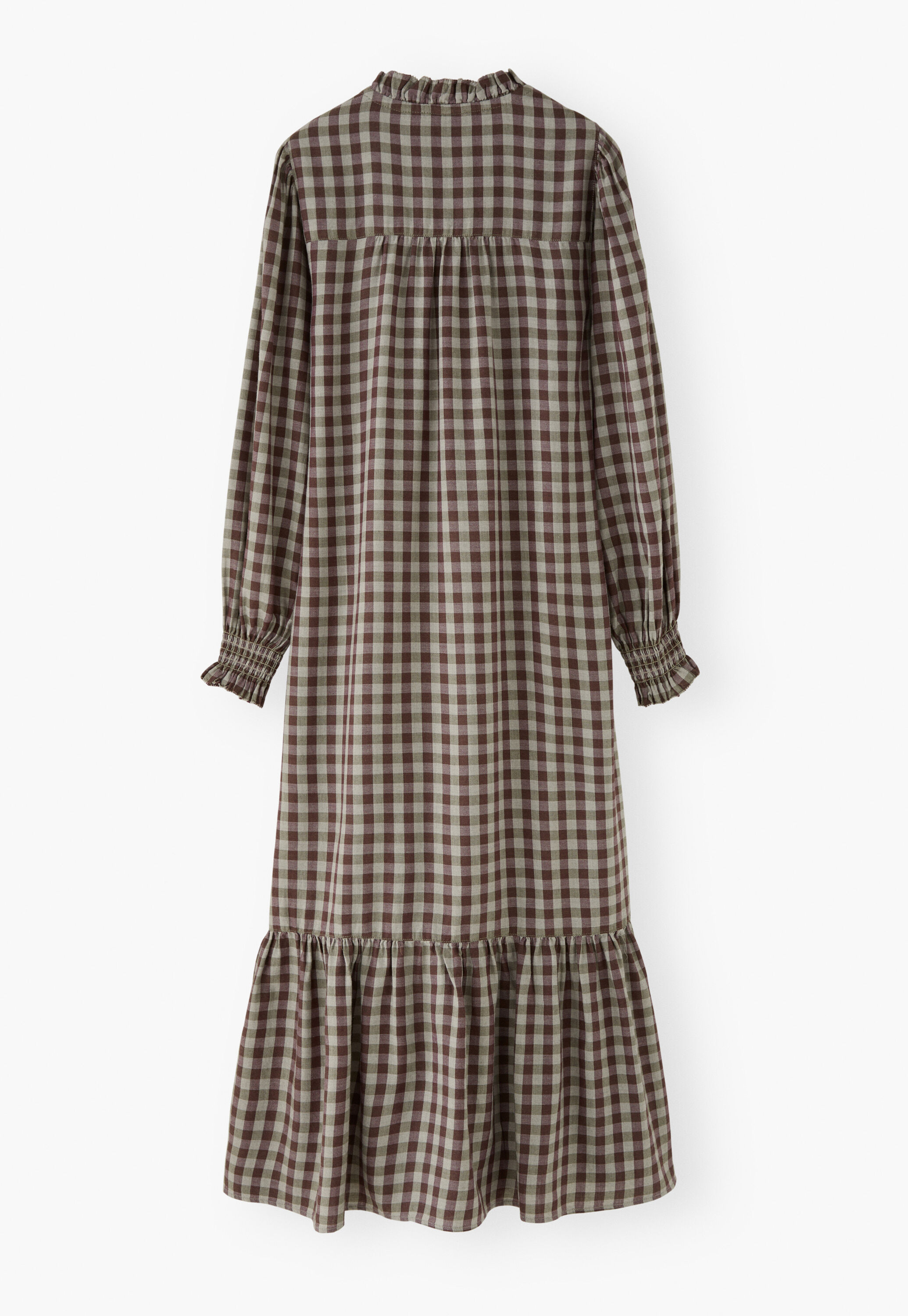 Kleid aus Lyocell, Baumwolle und Wolle, Salbei/Pflaume, large