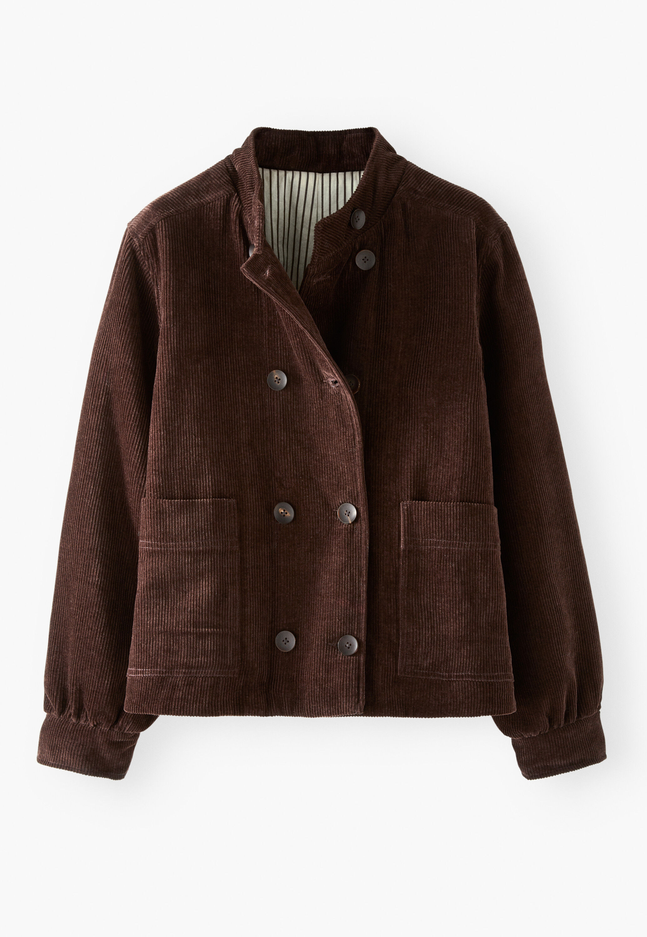 Zweireihige Jacke, Dunkle Schokolade, large