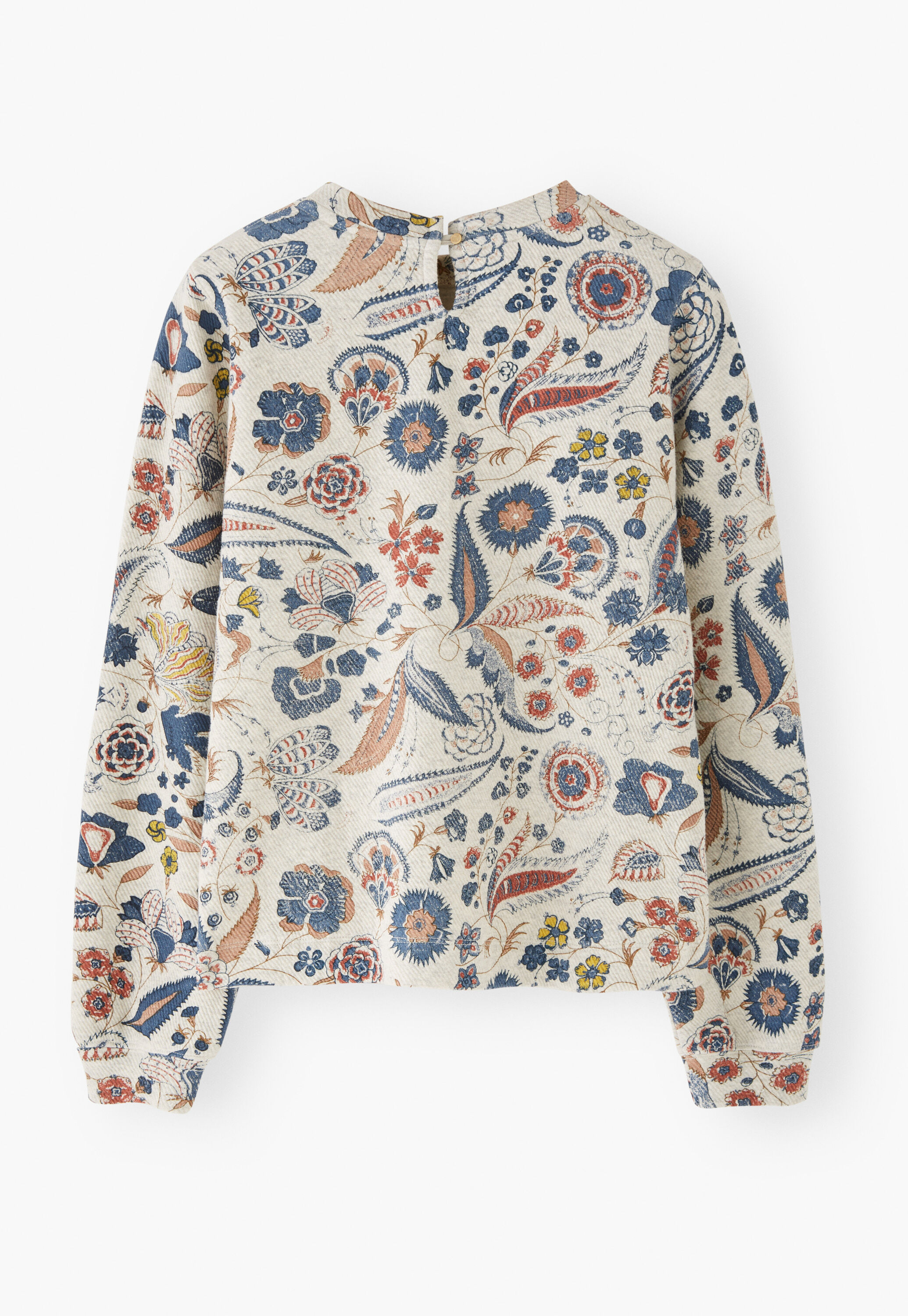 Bedrucktes Jersey-Sweatshirt, Perle/Denim, large