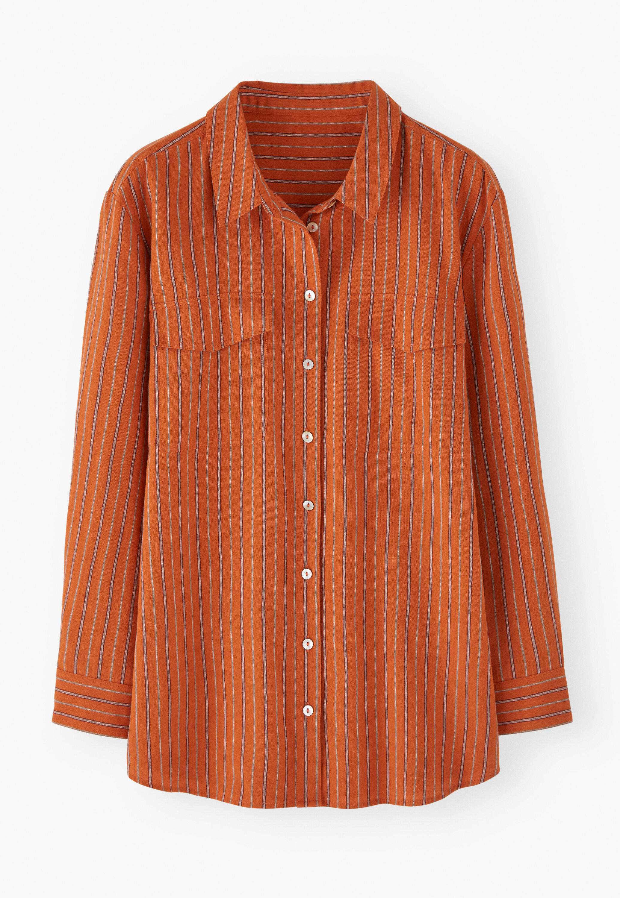 Gestreifte Bluse, Gebranntes Orange, large