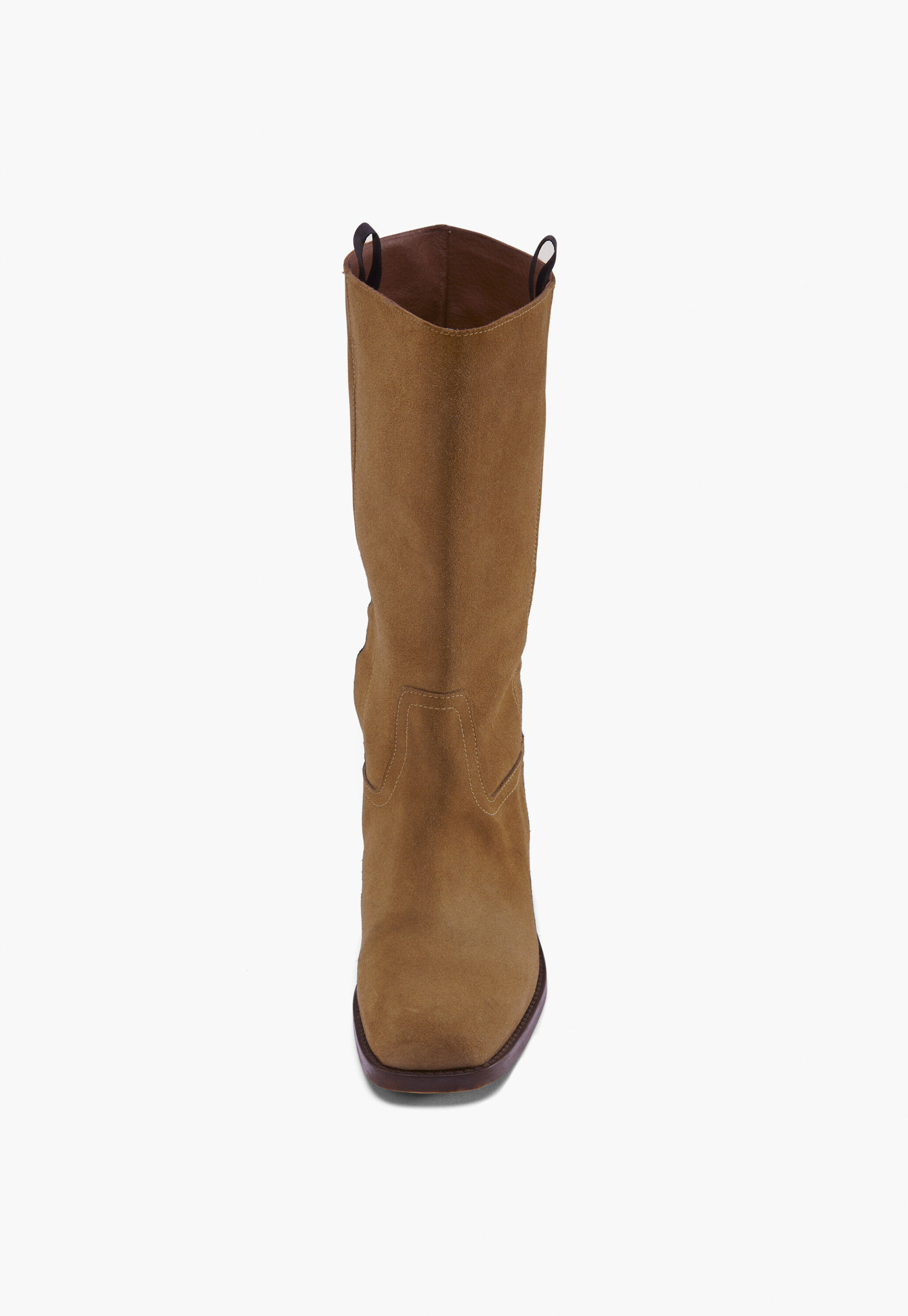 Stiefel mit eckiger Zehenpartie, Zimt, large