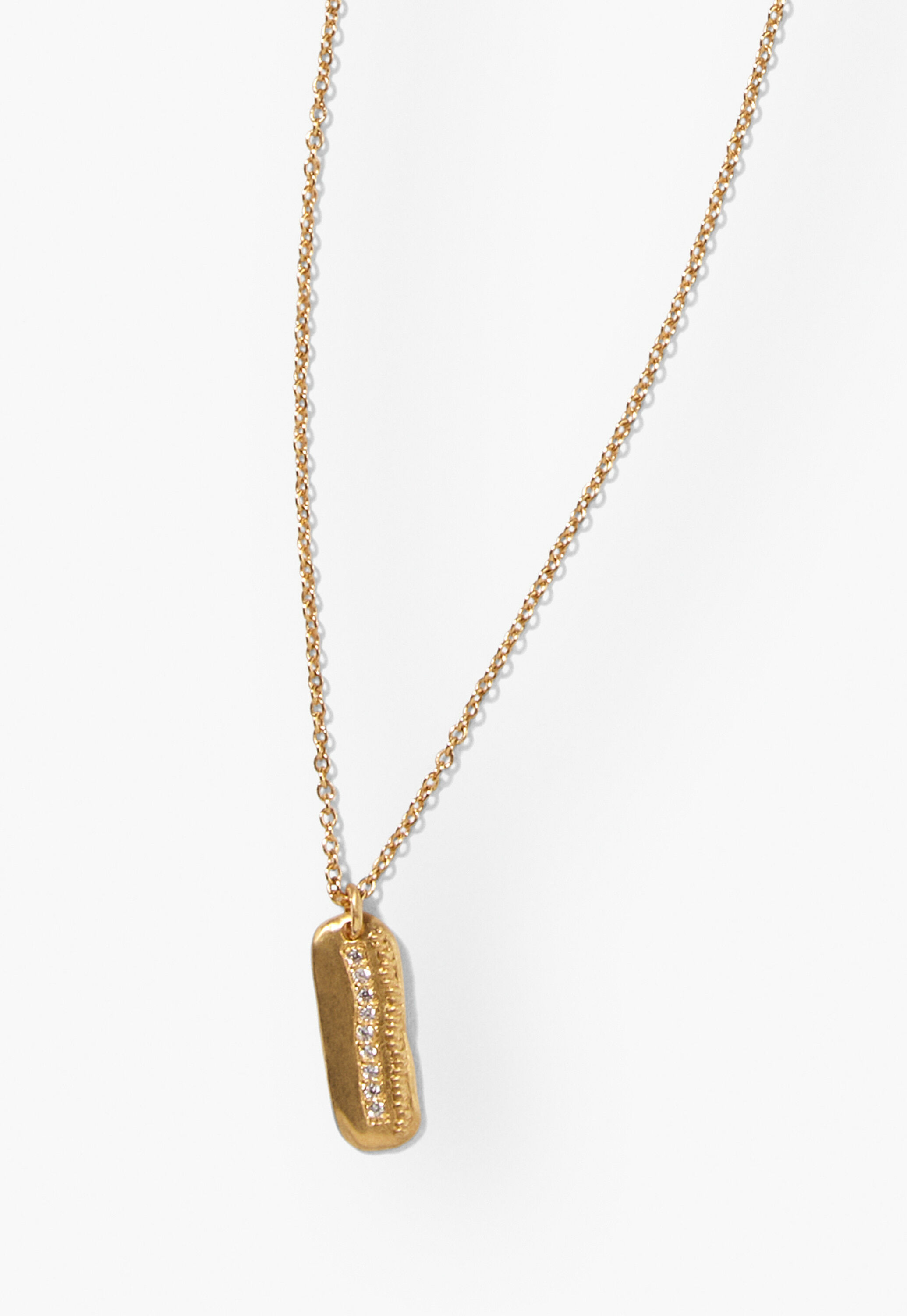 Halskette mit eckigem Anh&auml;nger, Gold, large
