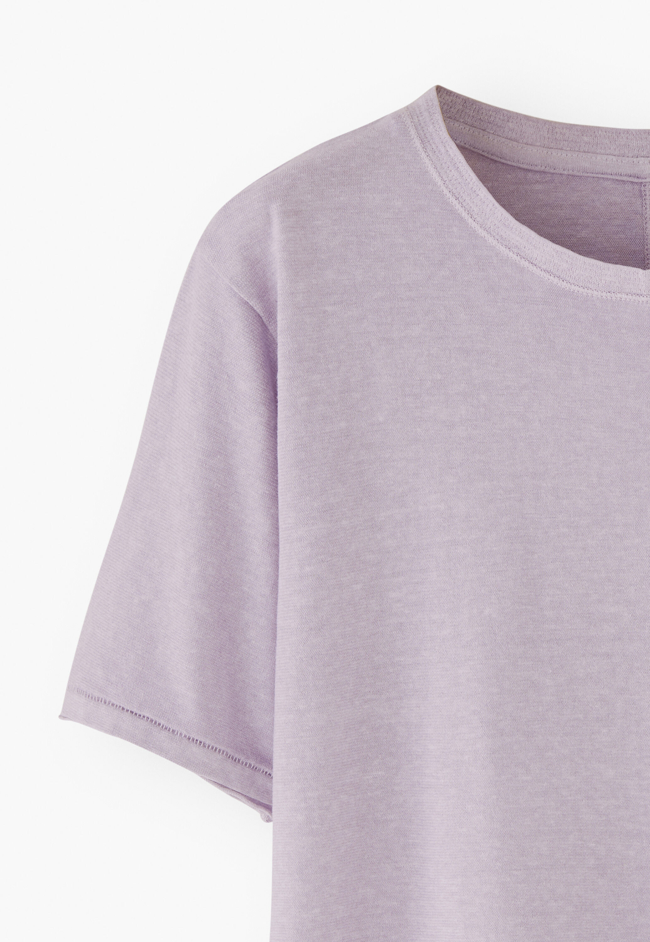 Kastiges T-Shirt, Fliedernebel, large