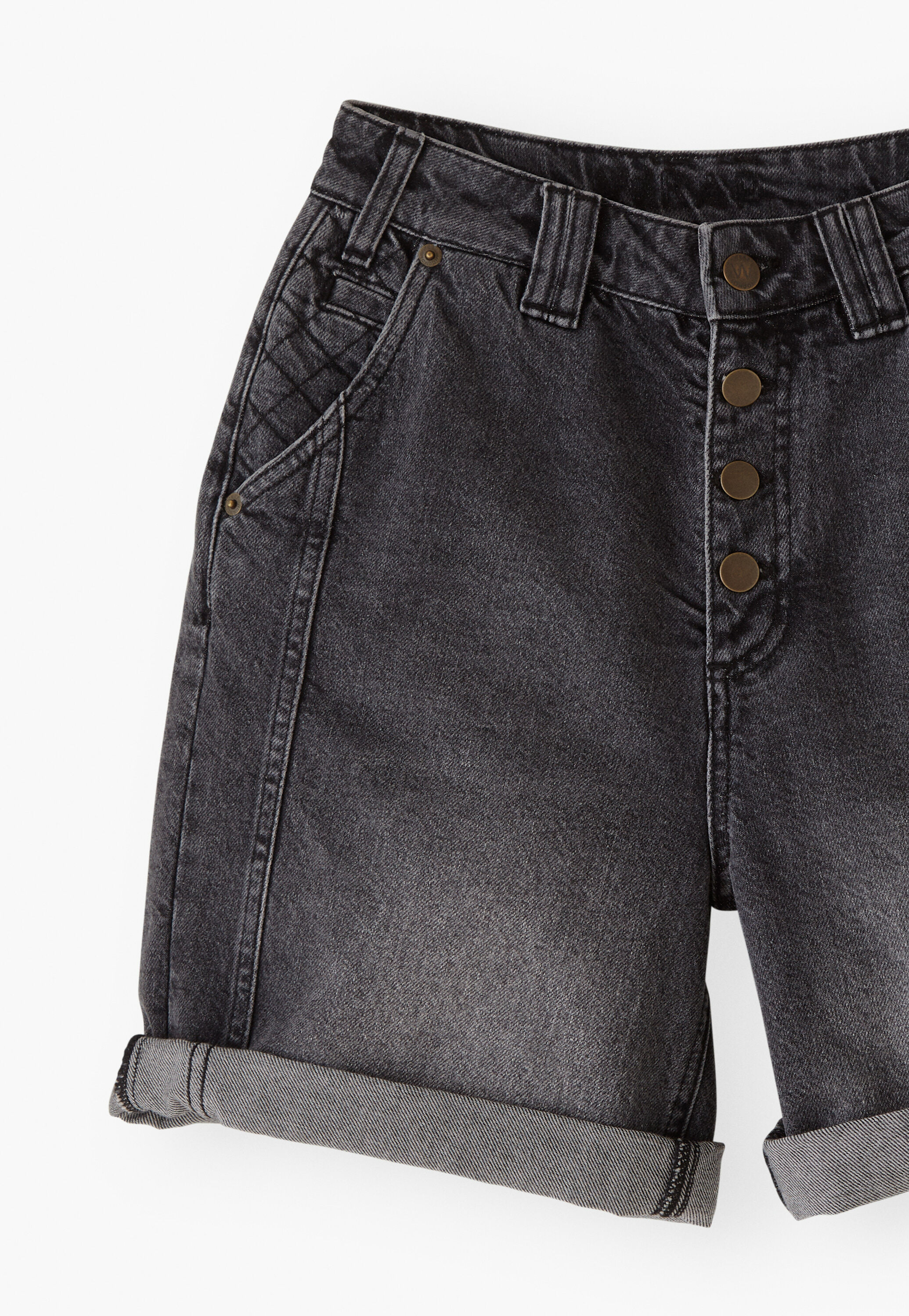 Shorts aus Denim, Kohlschwarz, large
