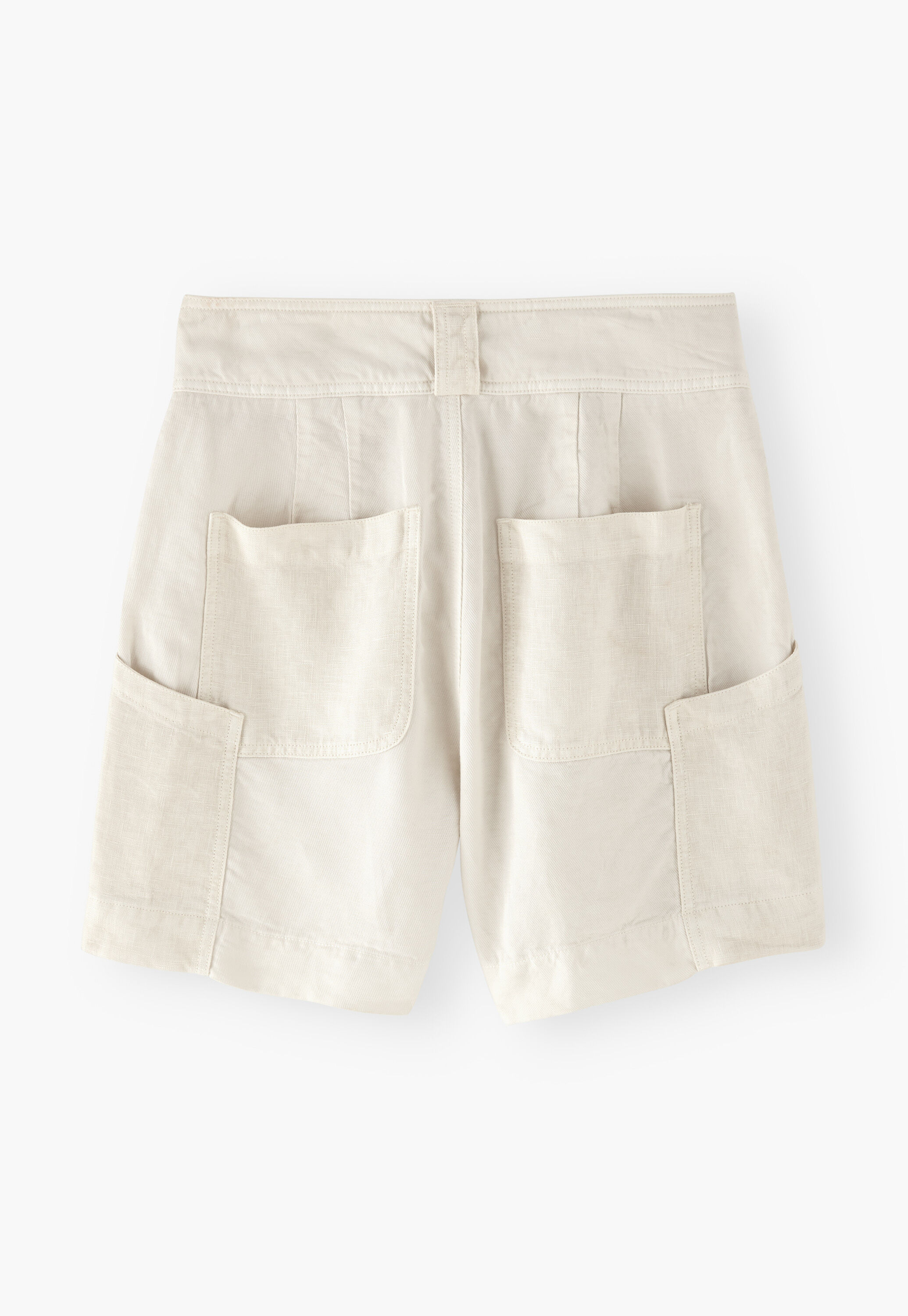 Kontraststoff-Shorts, Elfenbein, large