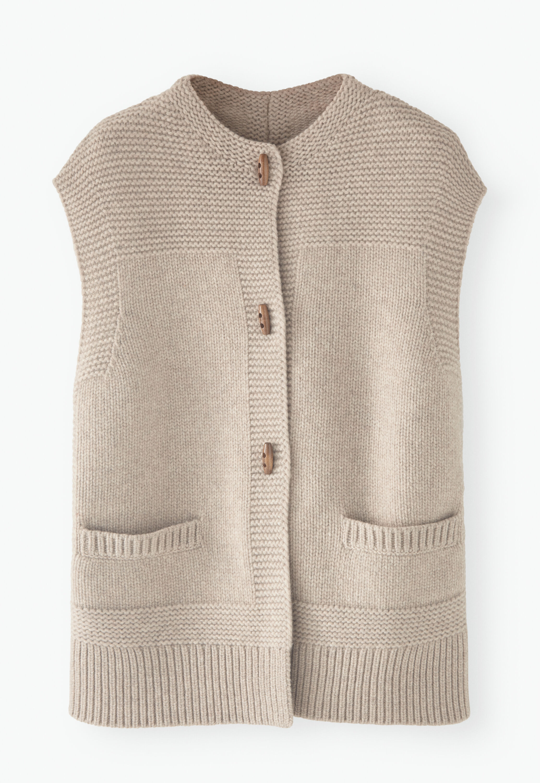 Strickweste, Helles Rehbraun, large