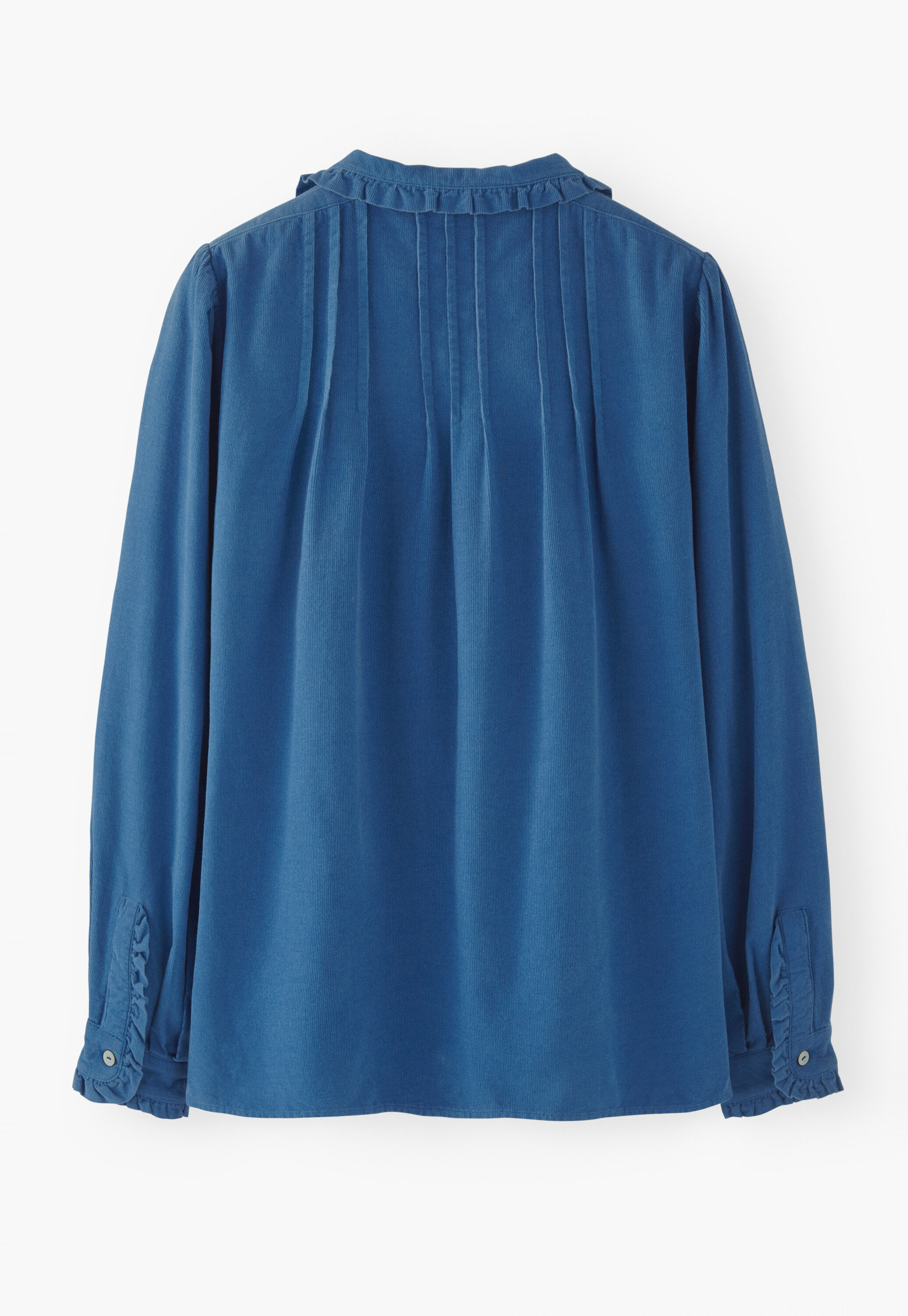 Faltenbluse aus Cord, Kobalt, large