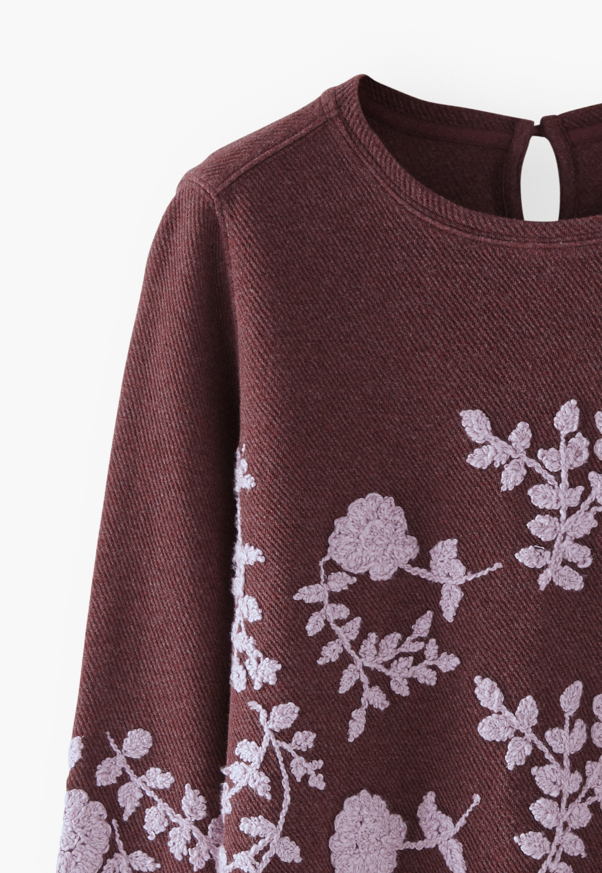 Besticktes Sweatshirt, Wein, large