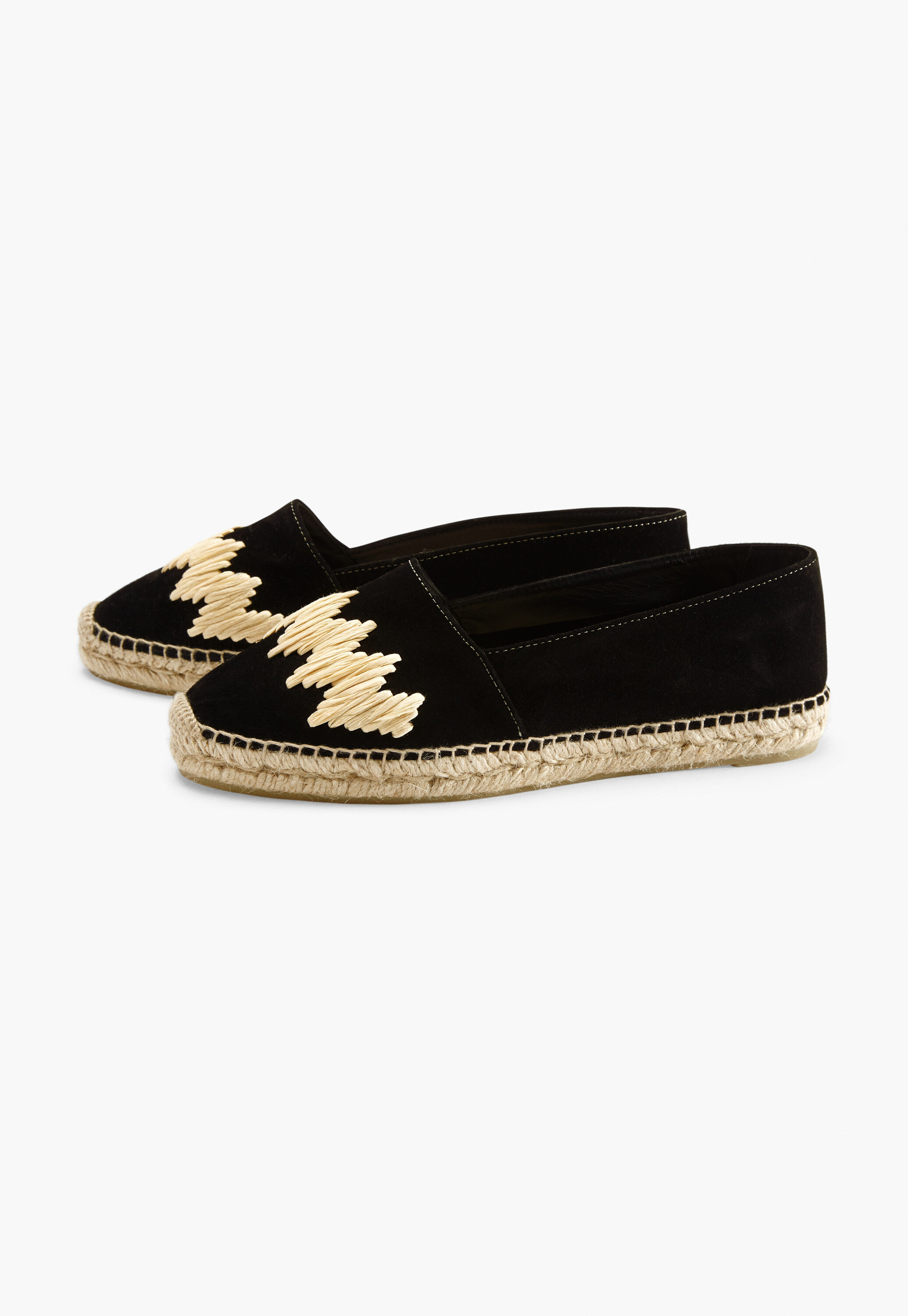 Espadrilles mit Raffiabast-Zehenpartie