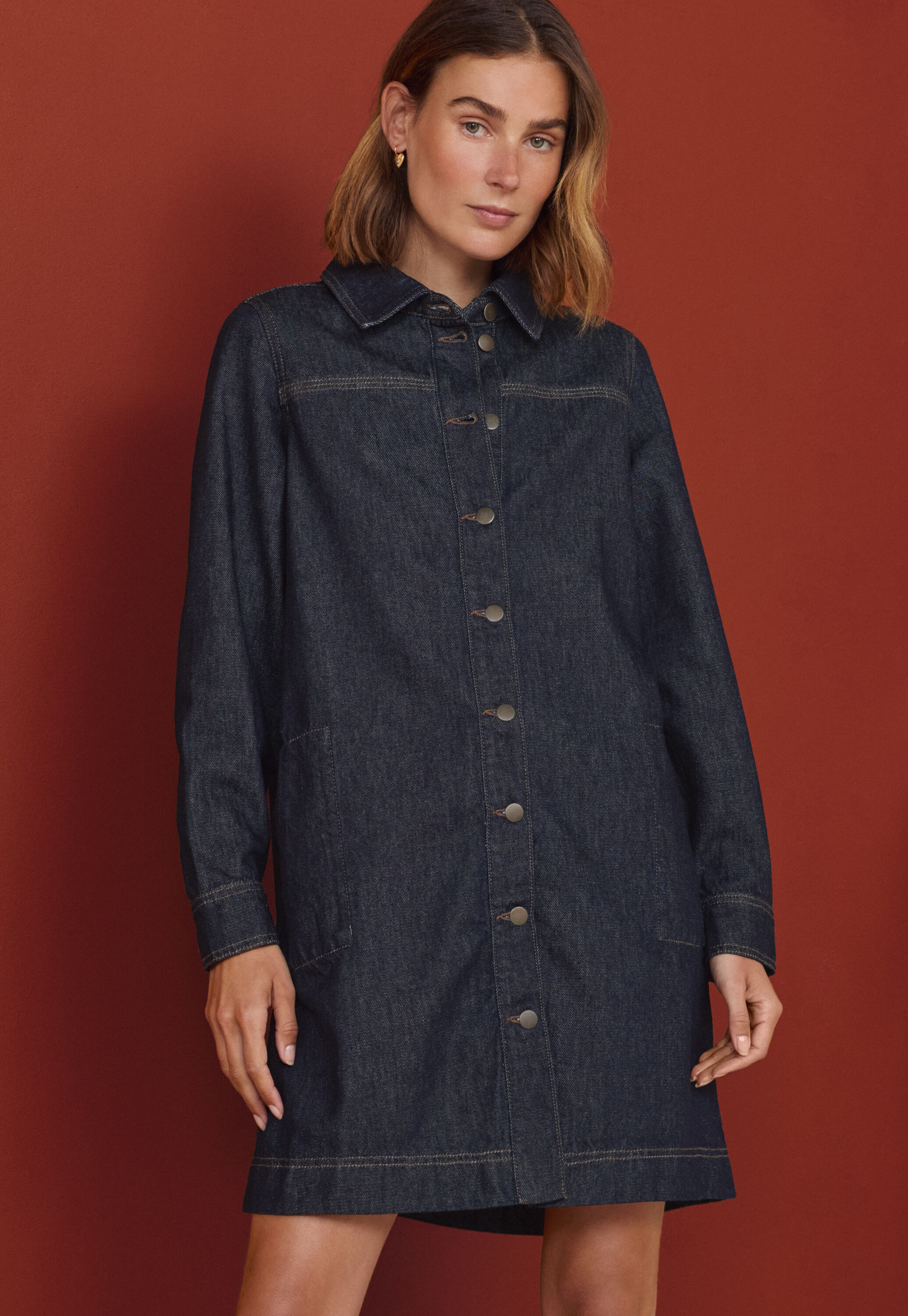 Denim-Kleid in A-Linie