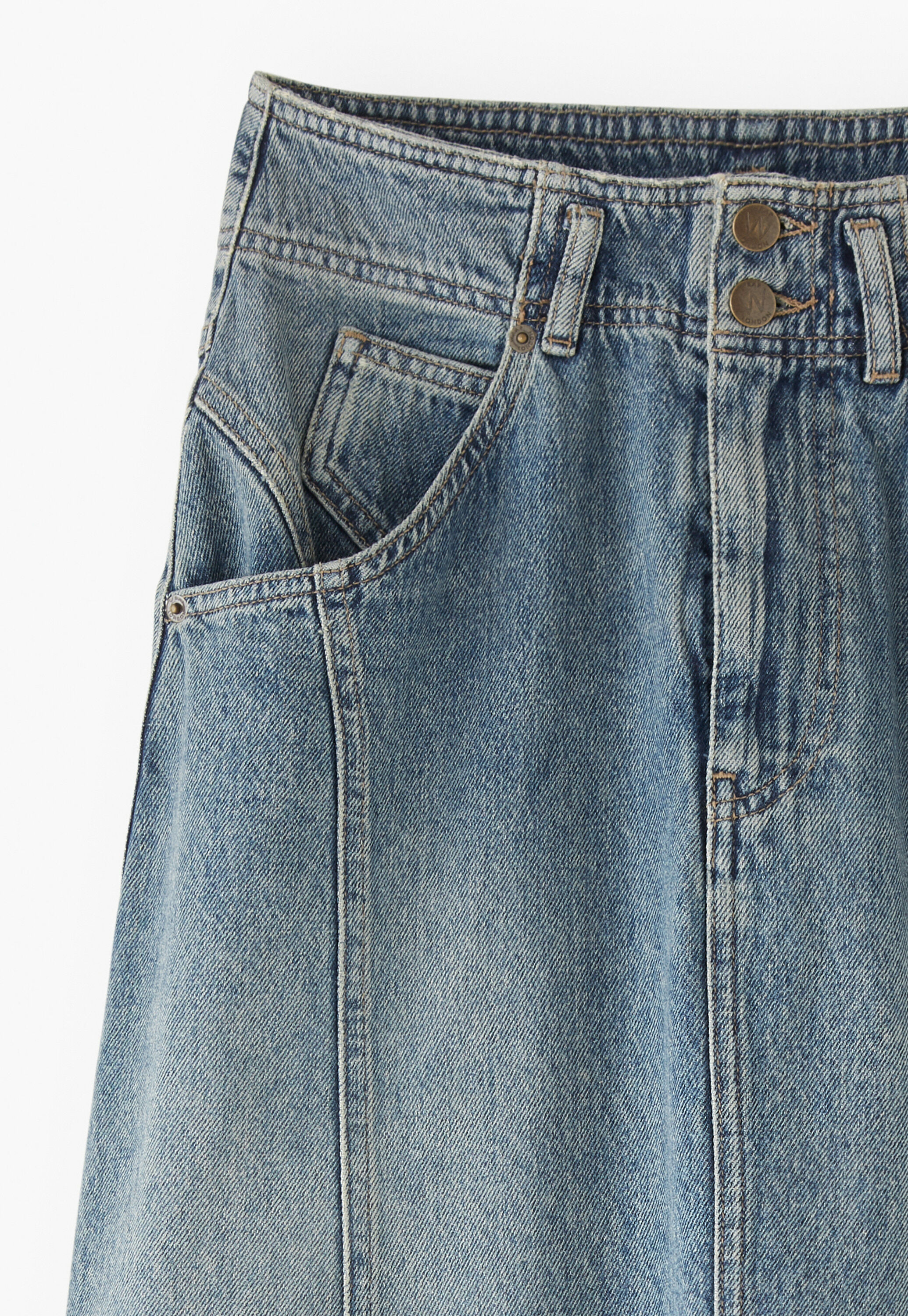 Langer Denim-Rock