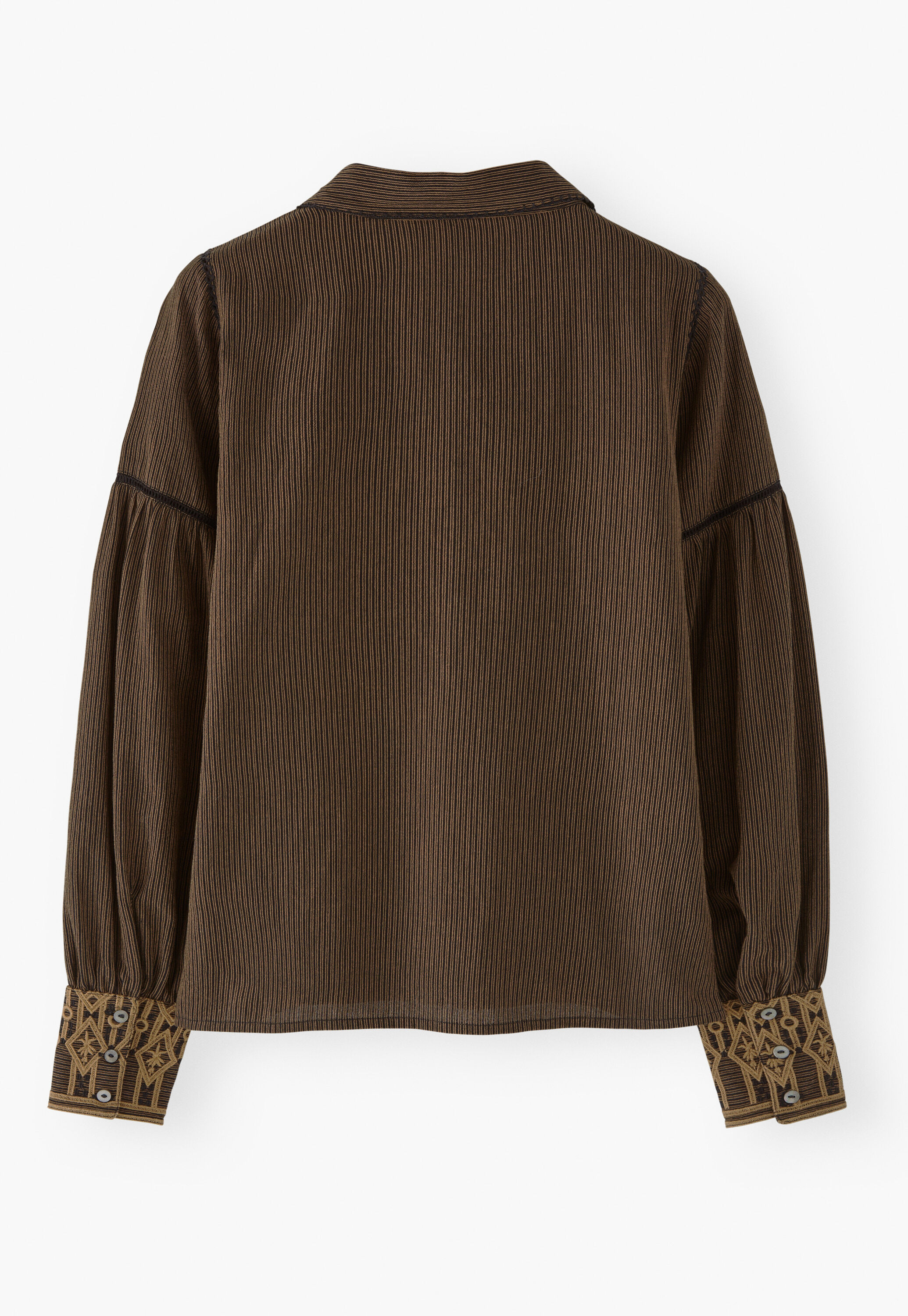 Bestickte Bluse mit eingewebten Streifen